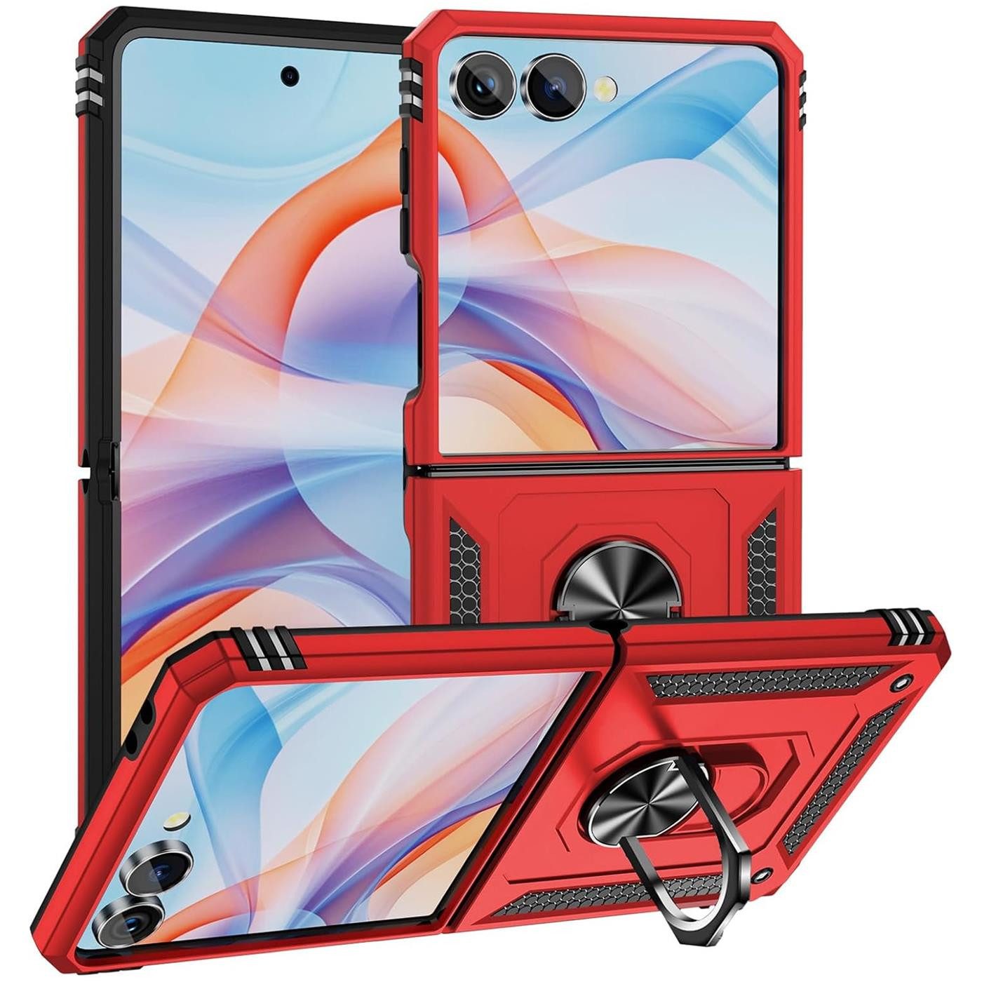 CoolGadget Handyhülle Armor Shield Case für Samsung Galaxy Z Flip 7 6,9 Zoll, Outdoor Cover Magnet Ringhalterung Handy Hülle für Galaxy Z Flip 7 5G