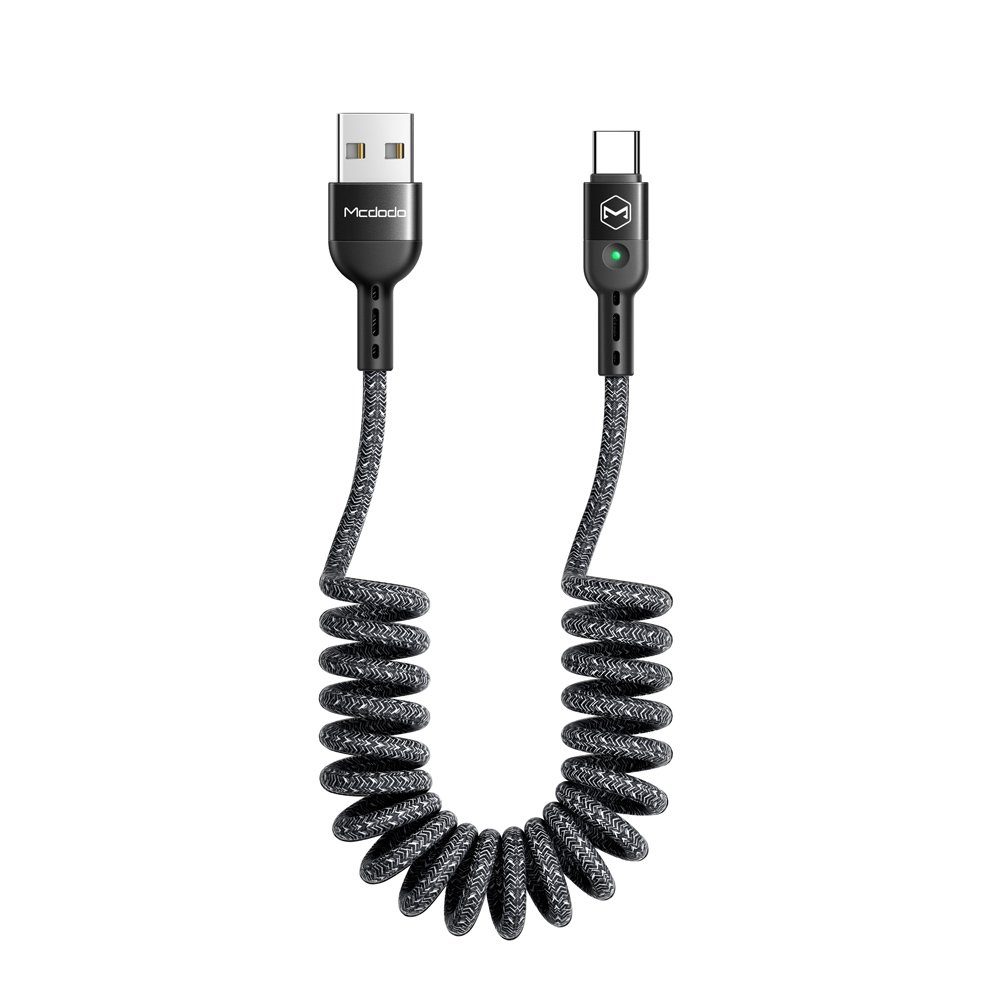 mcdodo »Omega 2A Typ C Quick Charge 4.0 USB-Kabel einziehbares Kabel  Spiralkabel Kfz-Ladekabel Smartphone bis 1,8 m USB-C Schwarz« USB-Kabel  online kaufen | OTTO