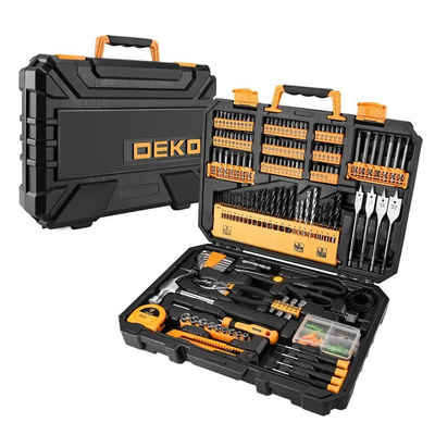 DEKO Werkzeugset »Werkzeugset«, (DEKO, Werkzeugset 200 tlg., mit großem Bit- und Bohrer-Set sowie Präzisionswerkzeug, Lochbohrern, Hammer, inkl. Koffer), Werkzeugkoffer - Werkzeugkasten