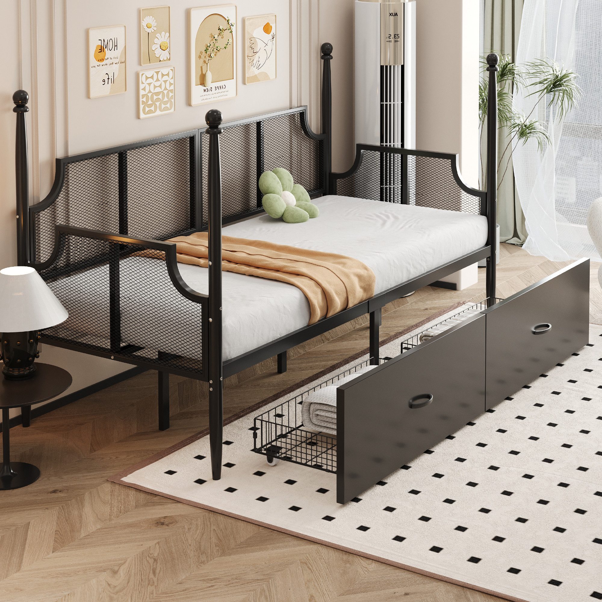 Ulife Metallbett Daybett Einzelbett Jugendbett Eisenbettsofa günstig online kaufen
