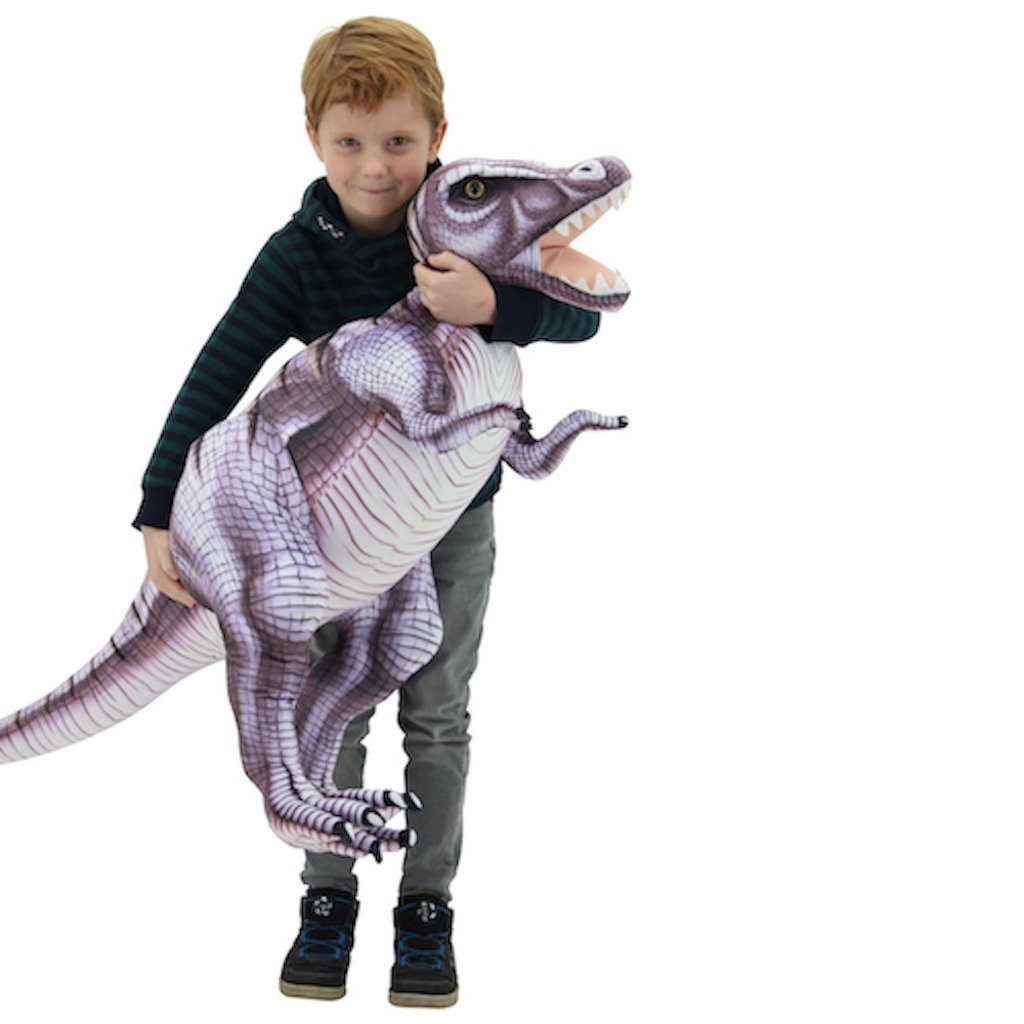 Sweety-Toys Kuscheltier Sweety Toys 10943 XXL Plüsch Kuscheltier Dinosaurier 128 cm grau-lila Tyrannosaurus