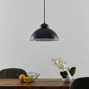 Lindby Hängeleuchte Gereon, dimmbar, Leuchtmittel nicht inklusive, Metall, Schwarz matt, 1 flammig, E27, Deckenlampe, Esstischlampe