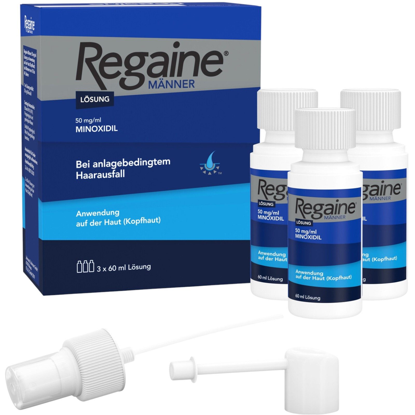 REGAINE Haarkur Männer Lösung mit Minoxidil 3X60 ml, 3-tlg.