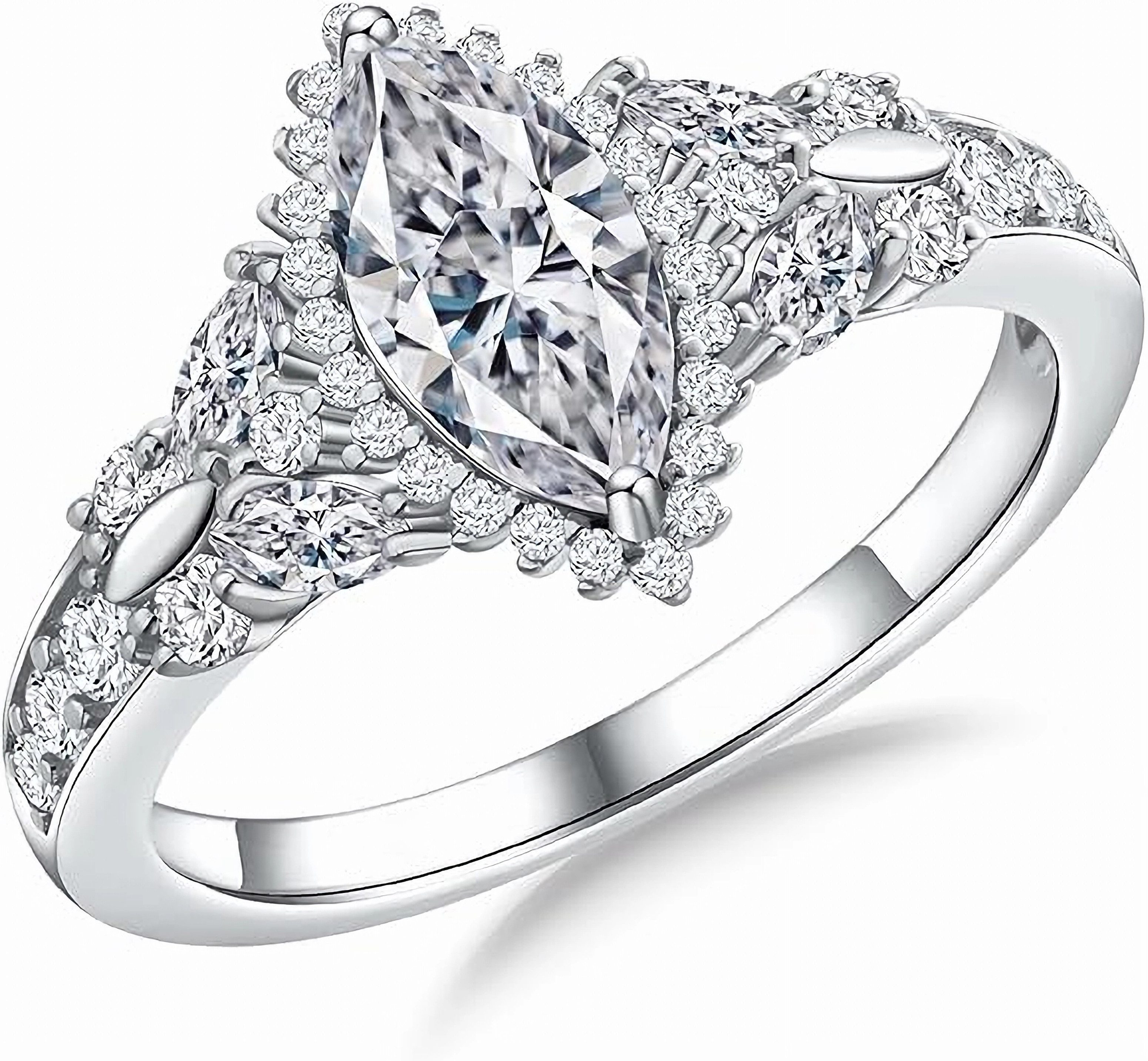 Jumpeak Verlobungsring Damen 585 Echtgold Ring, wedding ring, 1.5CT Lab-Zuchtdiamanten, DE vvs IGI-Zertifikat, Geburtstagsgeschenk Hochzeitsgeschenk