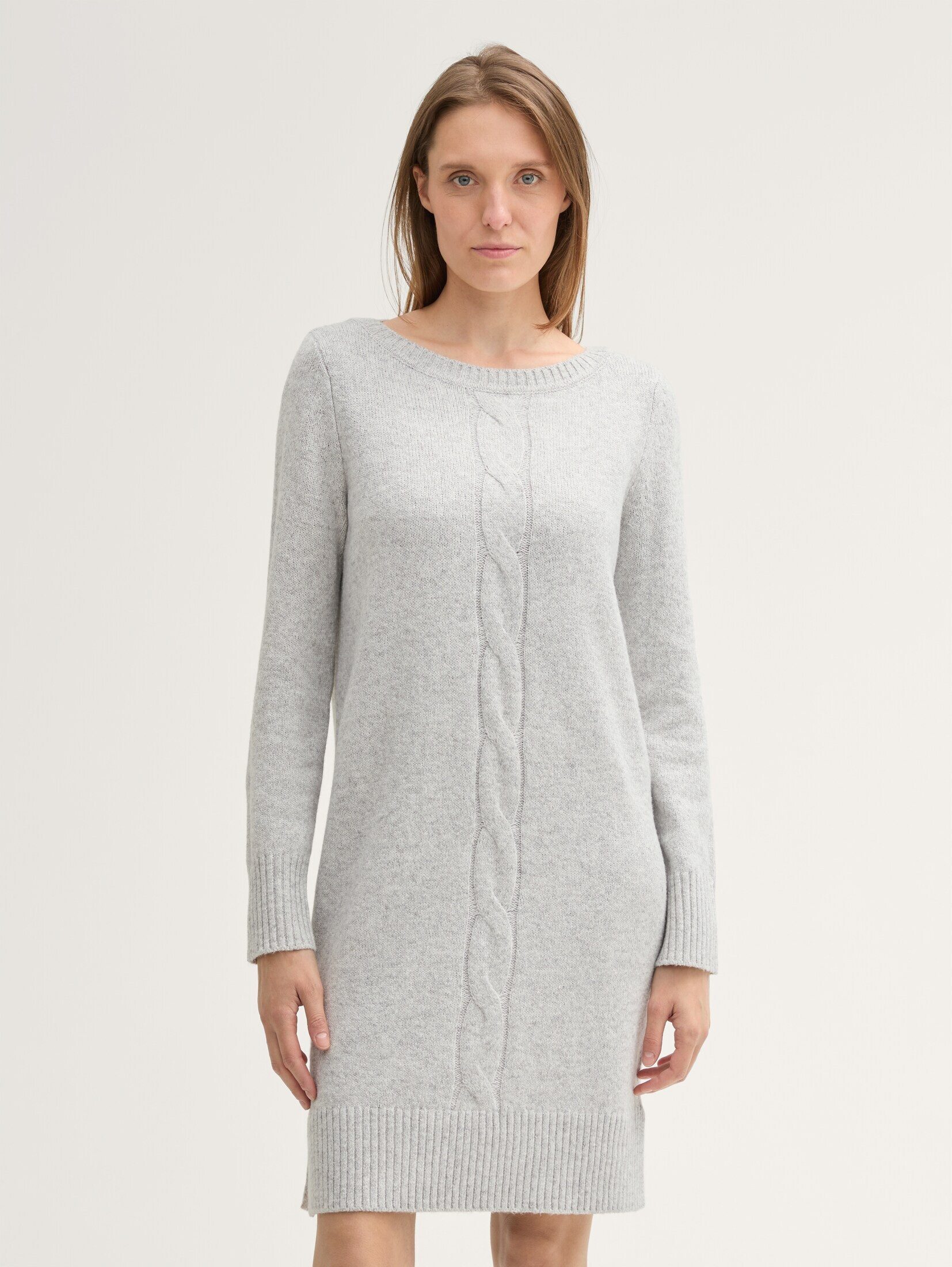 Sommerkleid Strickkleid mit Zopfmuster