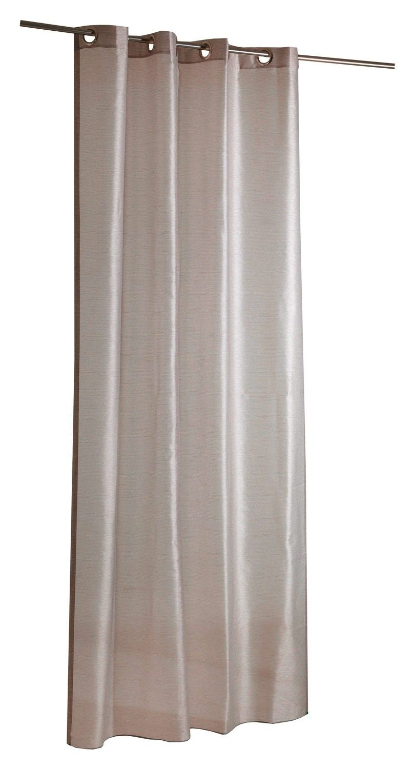 Vorhang SANDY, Ösenschal, Braun, L 245 cm x B 135 cm, Ösen, halbtransparent