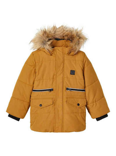 Name It Winterjacke Name It Jungen Pufferjacke gesteppte mit Kapuze mit Kapuze, mit abnehmbarer Kapuze, mit Stehkragen