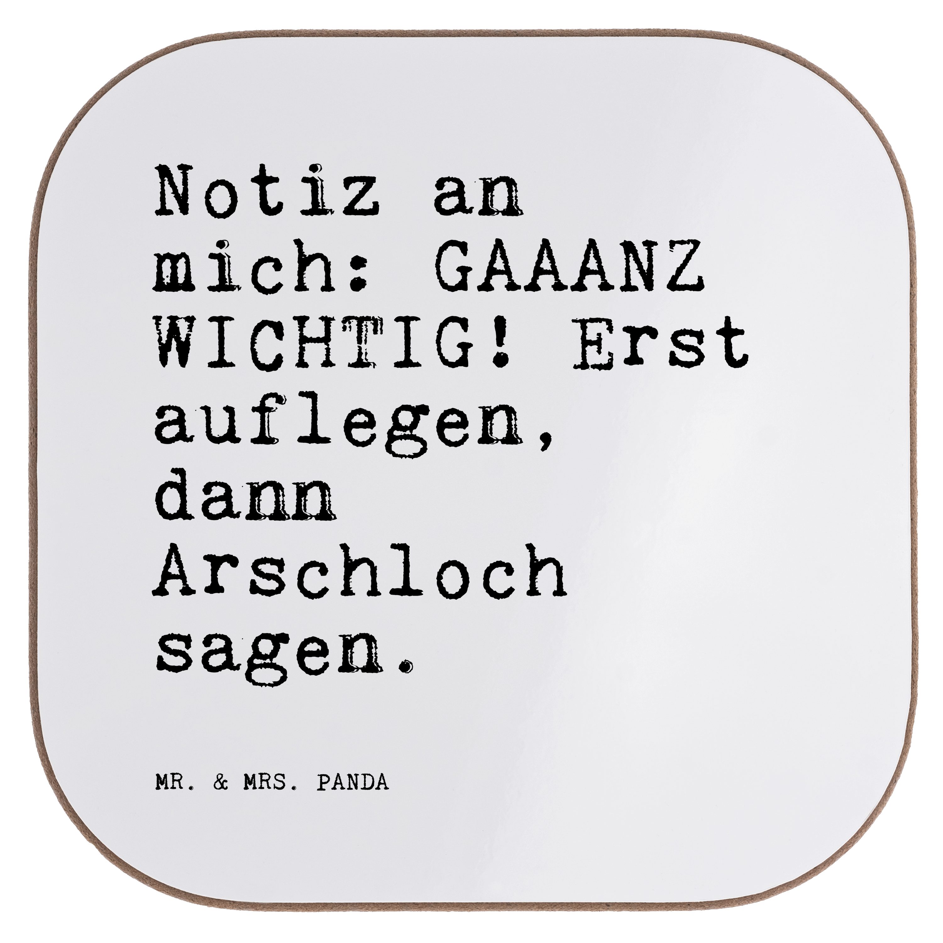 Mr. & Weiß Mrs. 1-tlg. - Getränkeuntersetzer - Geschenk, Notiz Glasunter, Panda mich: an Spruch, GAAANZ... Single