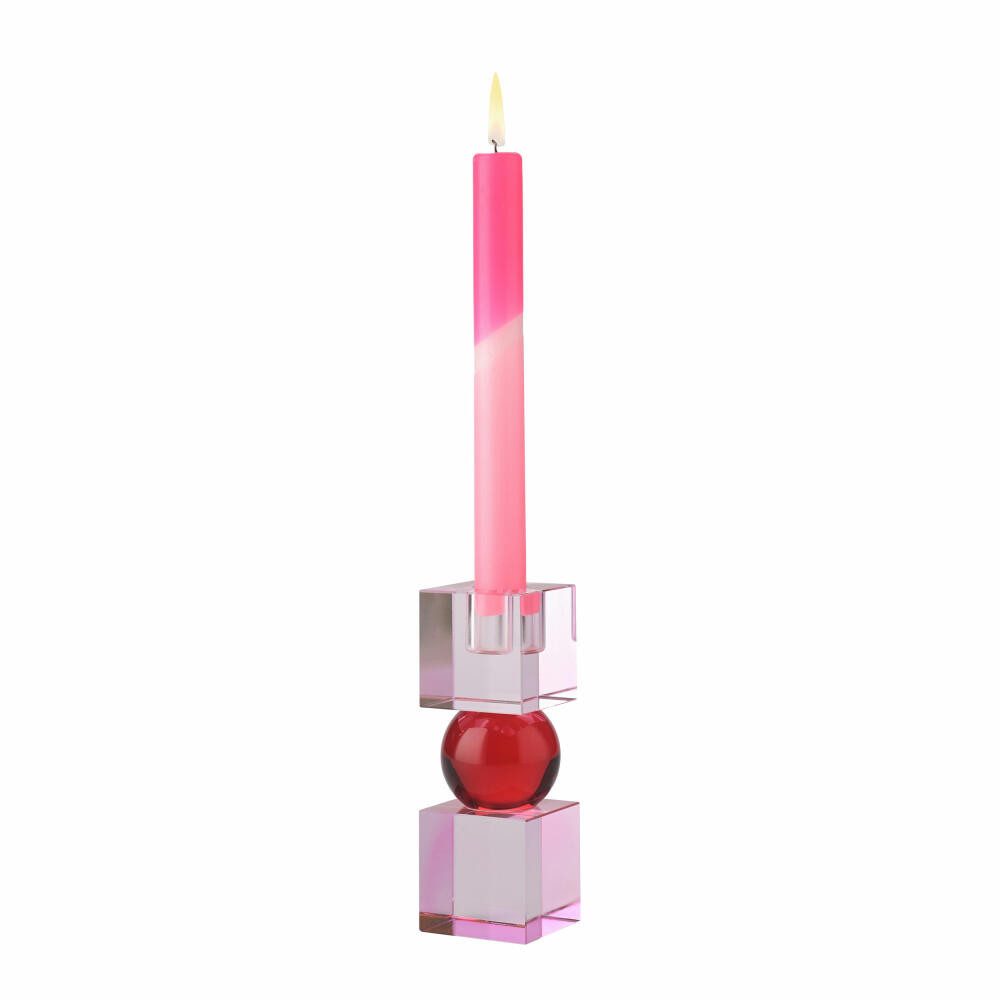 Giftcompany Kerzenhalter Sari 2 Cubes, Hellrosa, Rot, H 14 cm