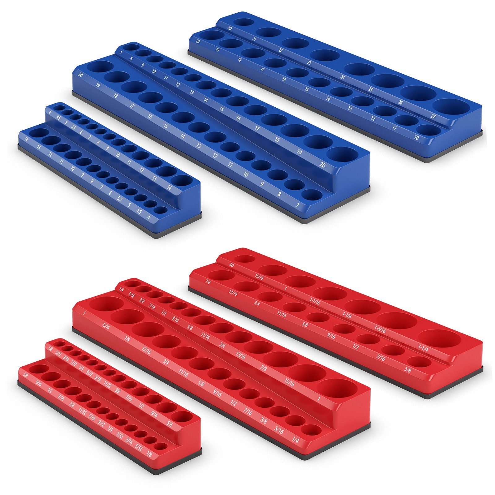 COSTWAY Steckschlüssel, 6 Stk. 1/2-Zoll-, 3/8-Zoll- und 1/4-Zoll, magnetisch
