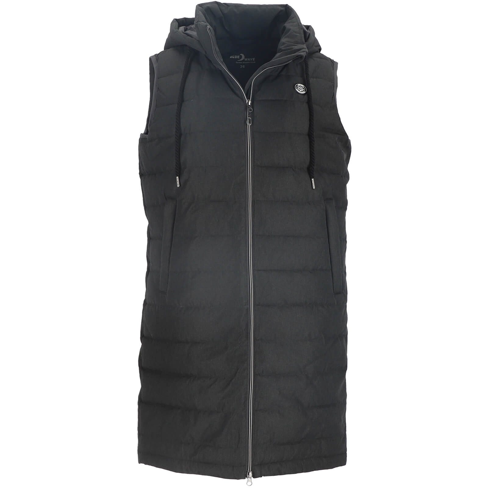 Blue Wave Longweste Nathalia Damen Steppweste Nathalia lang mit abnehmbarer Kapuze in Melange-Optik