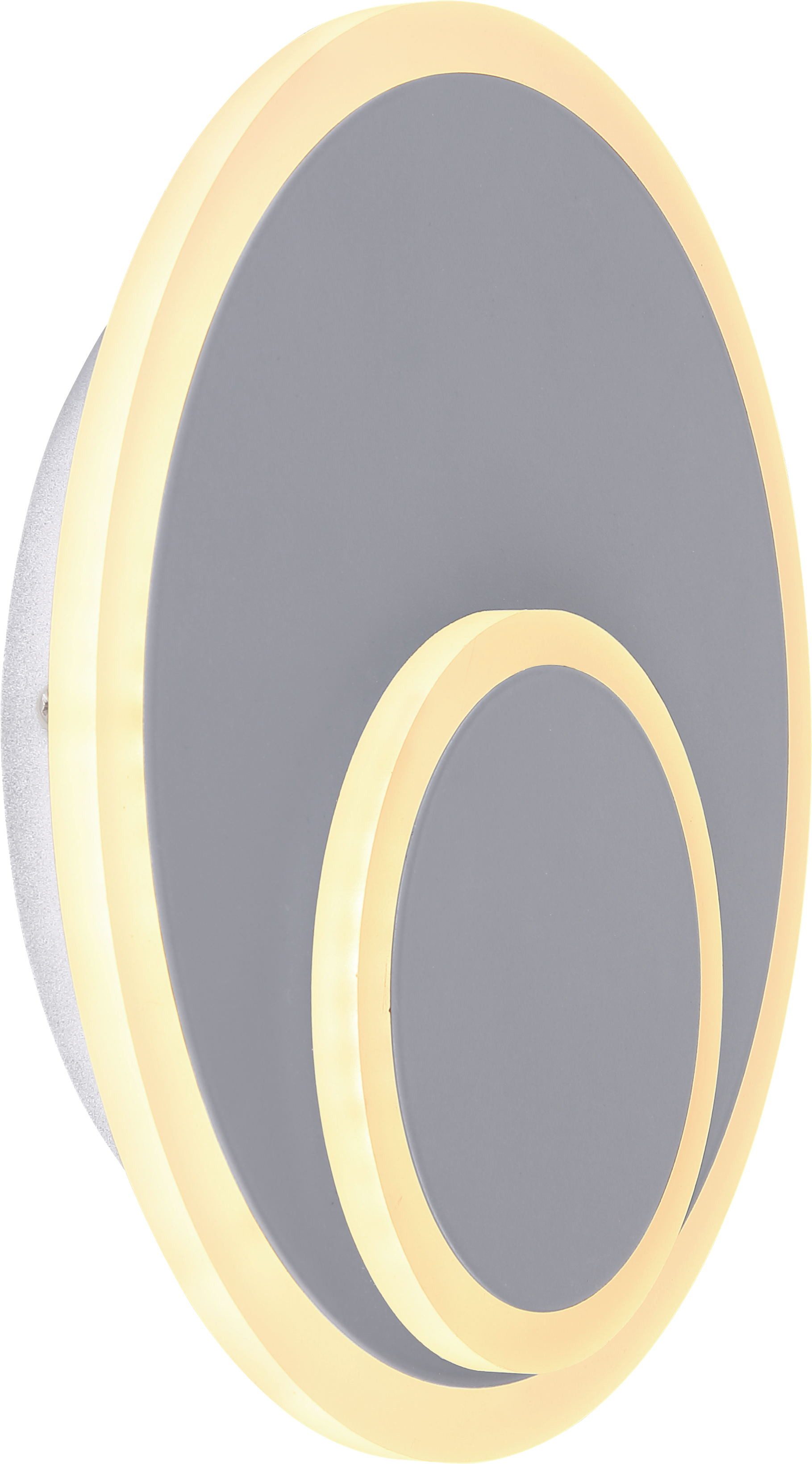 GLOBO LIGHTING LED Wandleuchte VILLA, LED fest integriert, Warmweiß, Wandlampe/grau/Flur/Wohnzimmer/ø: 255mm/modern