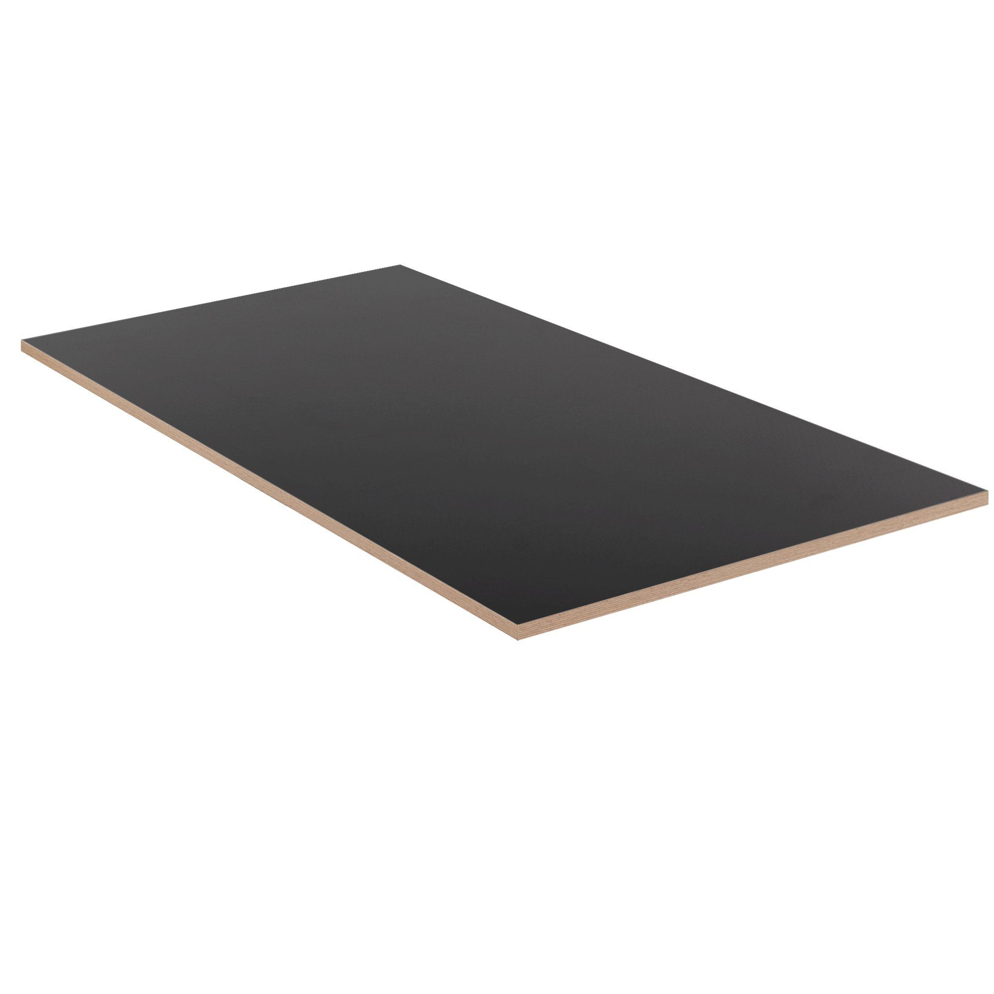 boho office® Schreibtischplatte, Tischplatte in Schwarz - 120 x 80 cm - 25mm stark - Multiplexkante