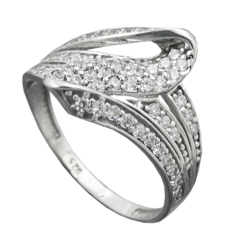 Silberring Eleganter Ring mit Zirkonia, 925 Silber