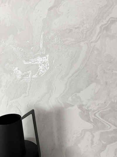 Newroom Vliestapete, Hellgrau Tapete Modern - Weiß Weiß Grafisch Geometrisch für Wohnzimmer Schlafzimmer Küche