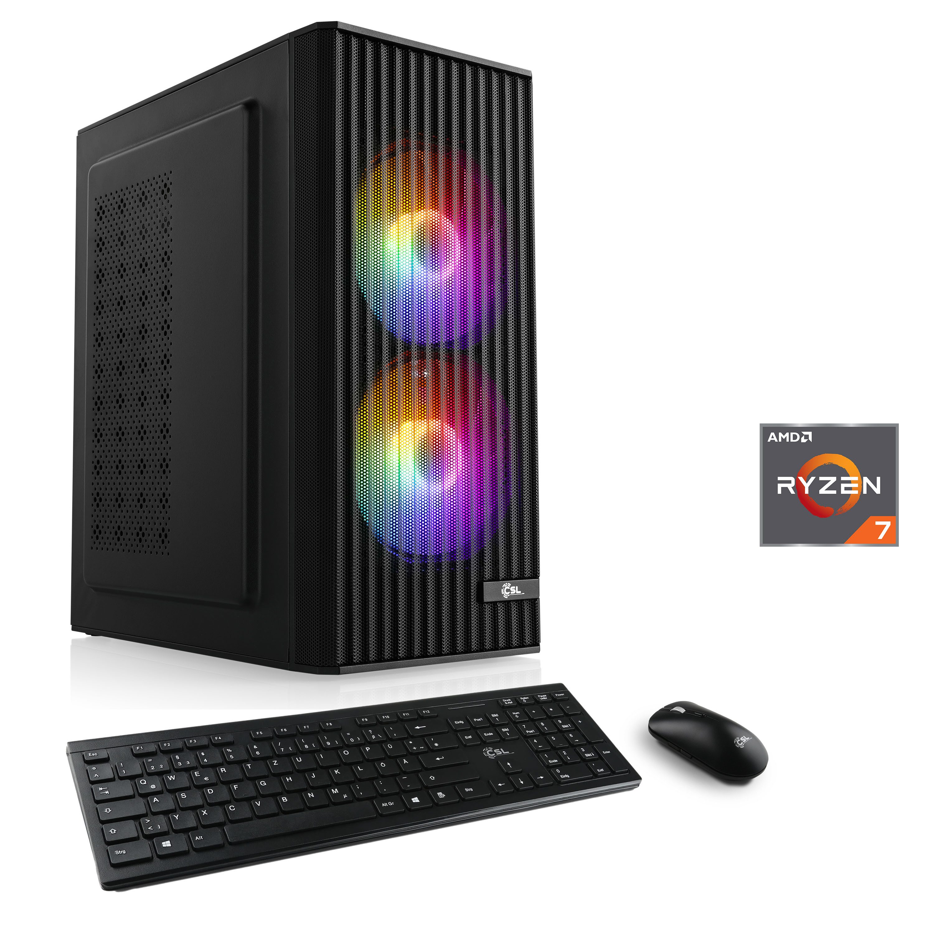 CSL Spectrum V28322 PC (AMD Ryzen 7 5700X, GeForce RTX 4060, 32 GB RAM, 1000 GB SSD, Luftkühlung)
