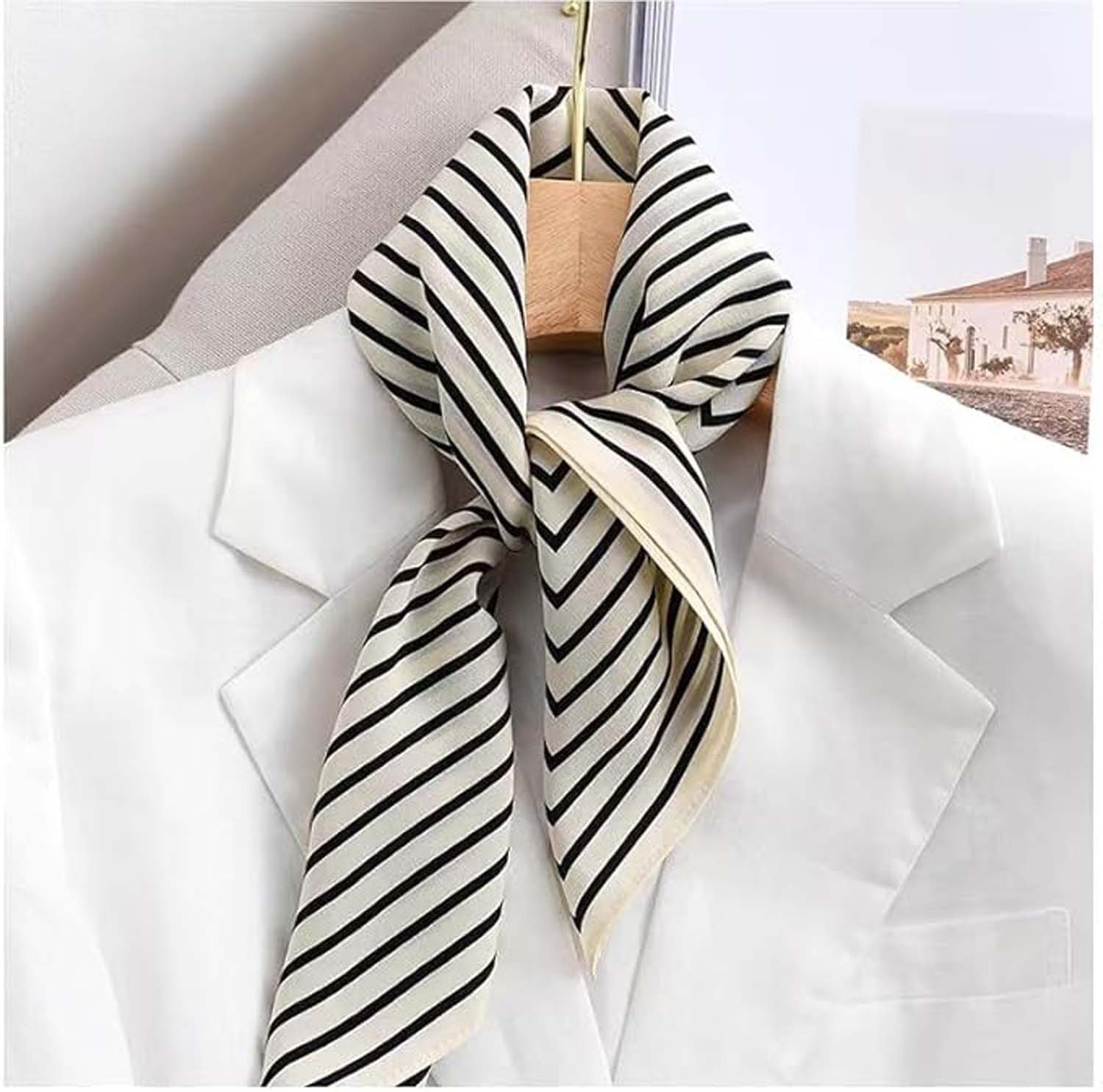 Zaewry Seidentuch Stirnband Quadratischer Haar-Bandanas-Schal für Damen – Bild 5 von 5