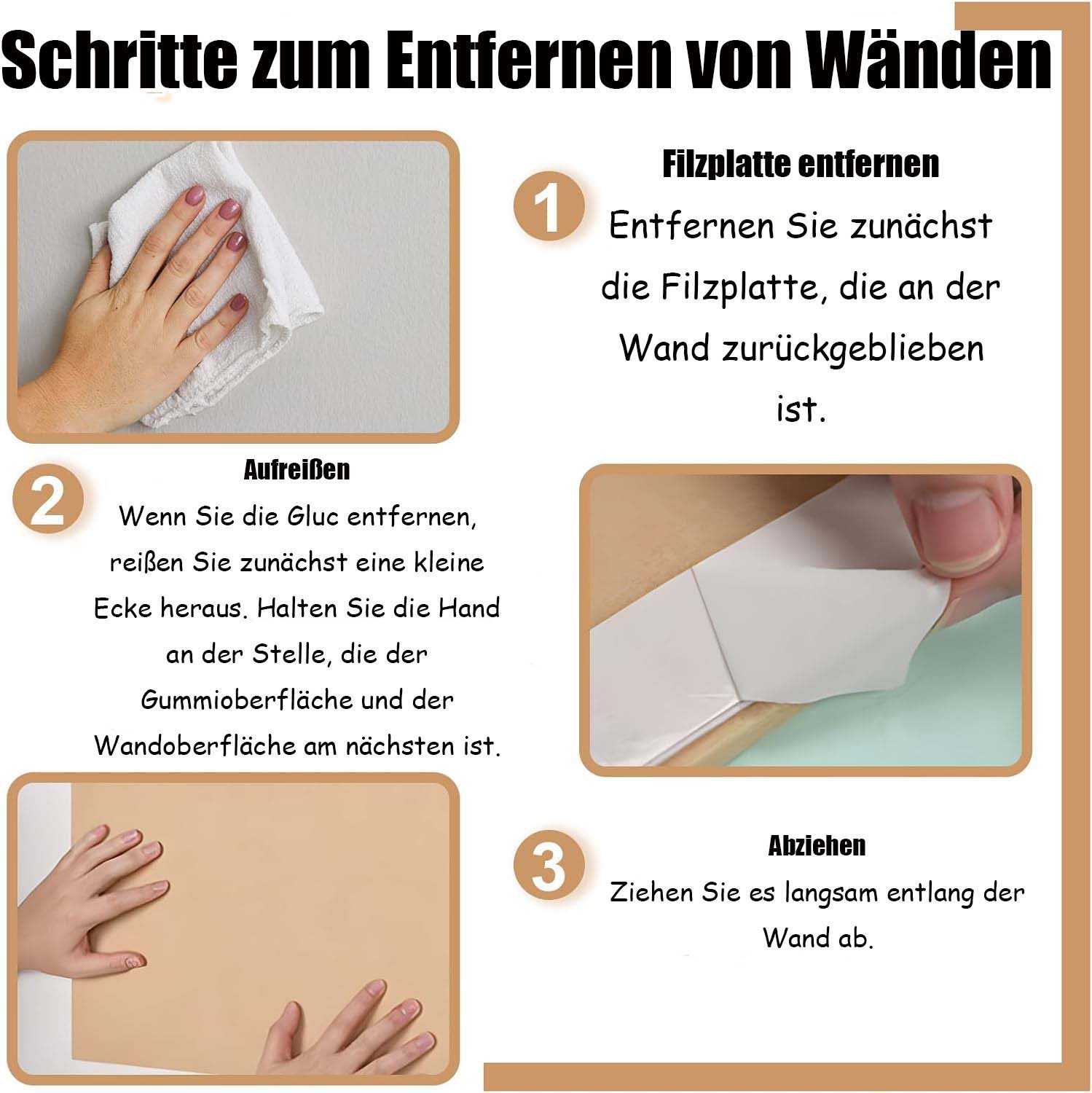 Agger Pinnwand Dekorative Pinnwand aus Filz, Selbstklebend, 40x60 cm – Bild 2 von 5