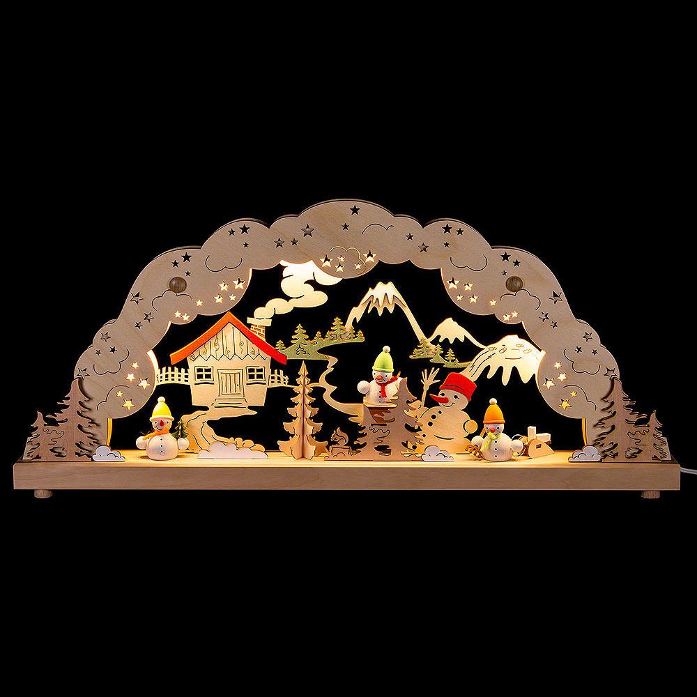 rauta Schwibbogen Schwibbogen mit bunten Schneemännern (50,5x22,5cm) von Rauta