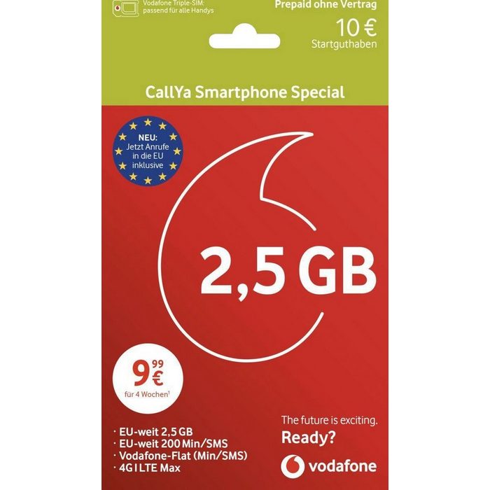 Vodafone Smartphone Special 10€ SGH Prepaidkarte