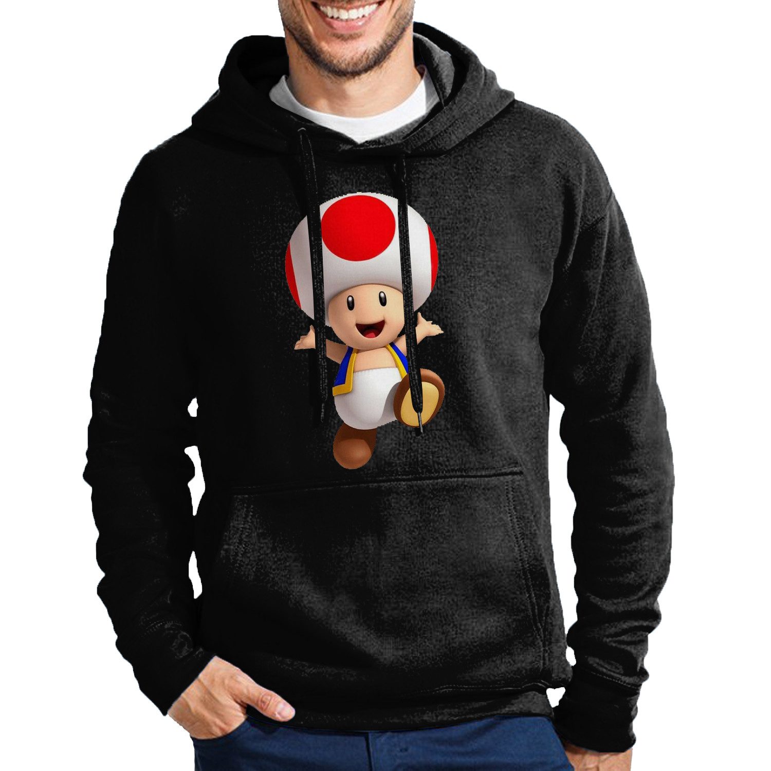 Blondie & Brownie Hoodie Toad Herren Hoodie Super Mario Kapuzenpullover für Männer Videospiel (Einzelartikel) Nintendo Toad Herren Kapuzenpulli Print