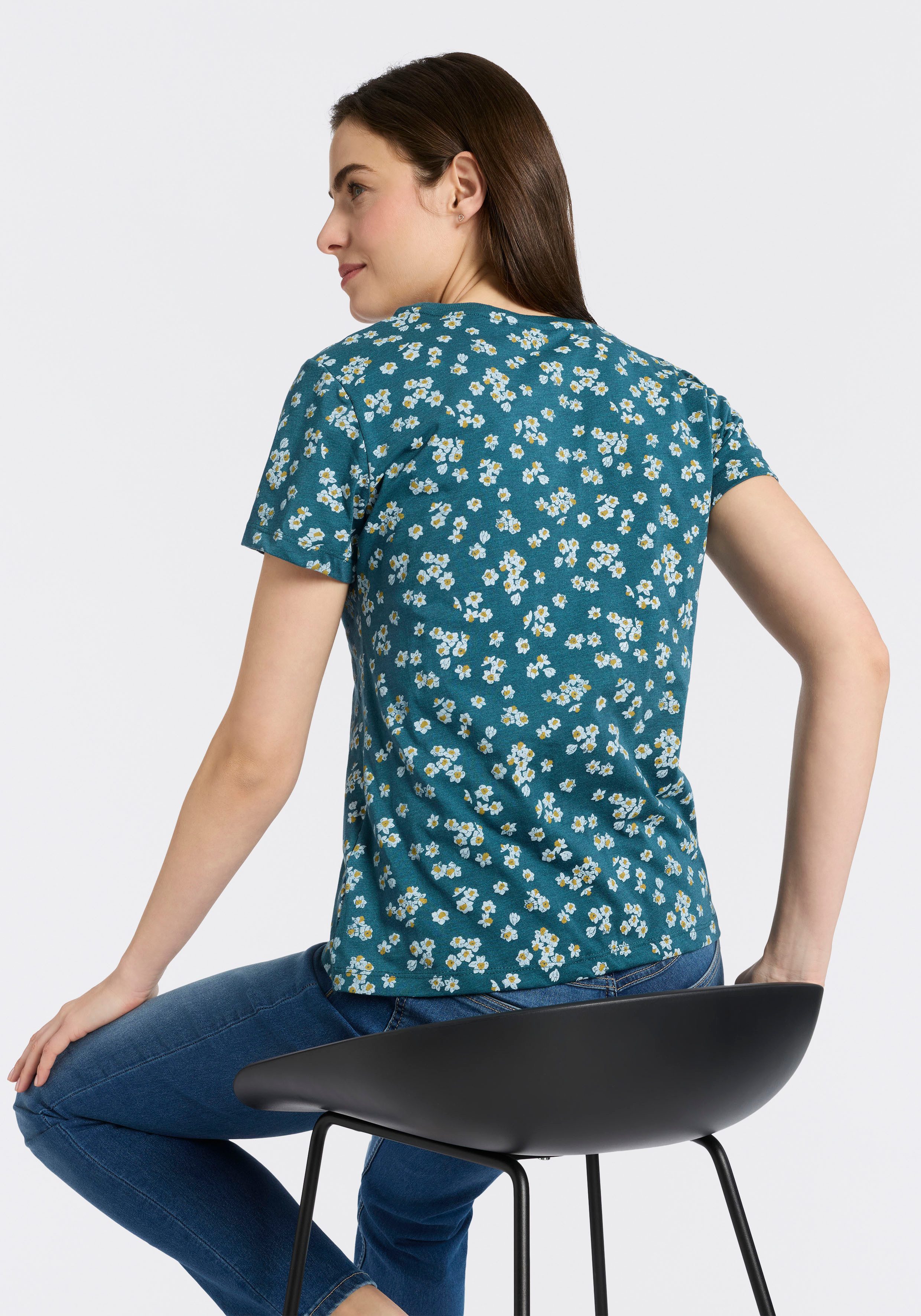 Ragwear Kurzarmshirt MINTTA FLOWER O mit sommerlichem Print