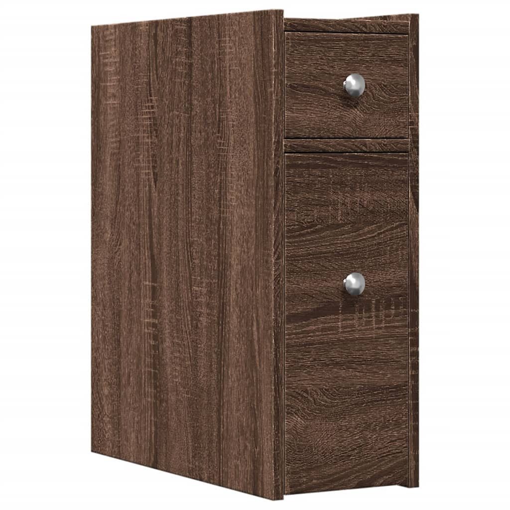 vidaXL Fächerschrank Badschrank Schmal mit Rollen günstig online kaufen