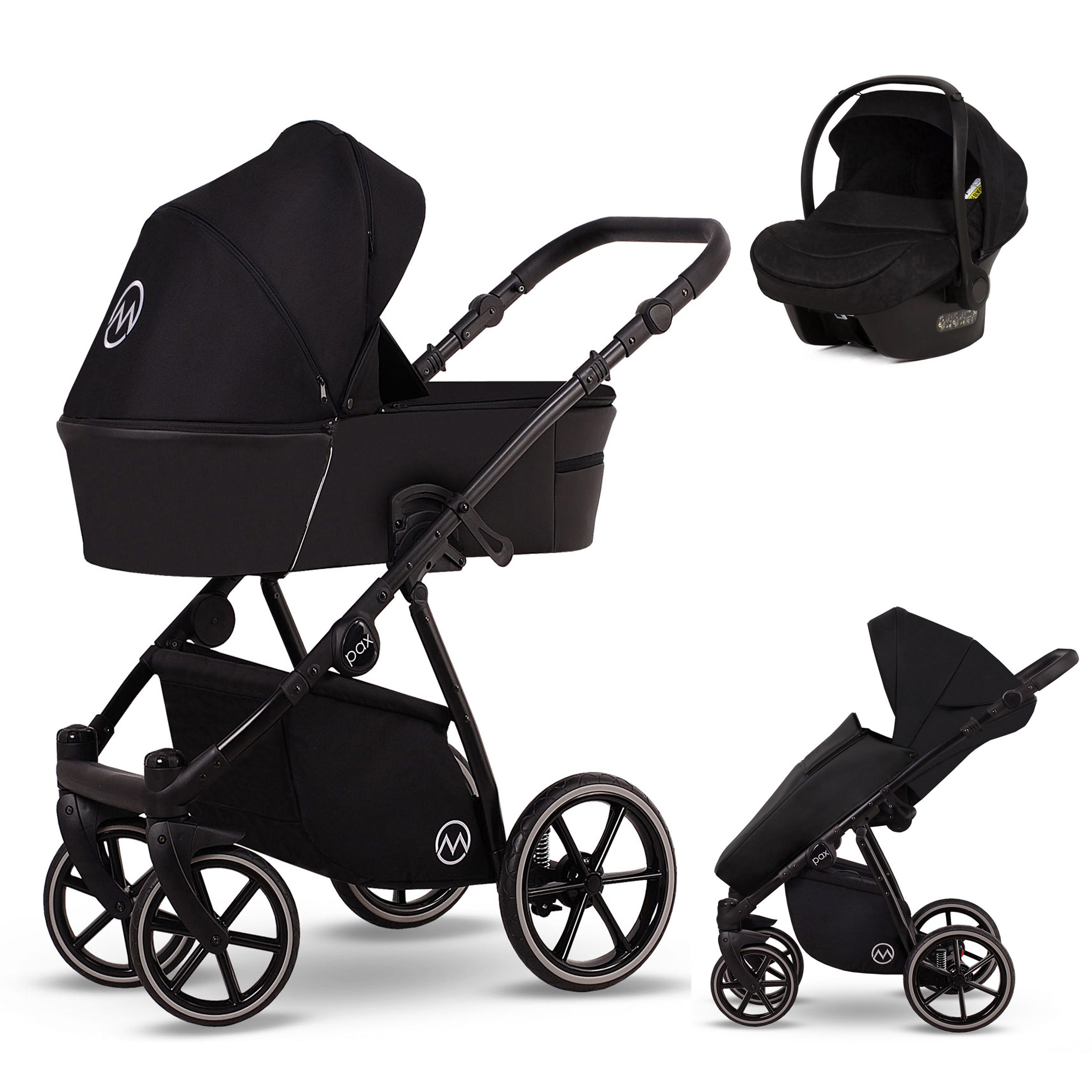 Kombi-Kinderwagen Malu 4 in 1 inkl. Sportsitz, Autositz und Zubehör in 4 Farben