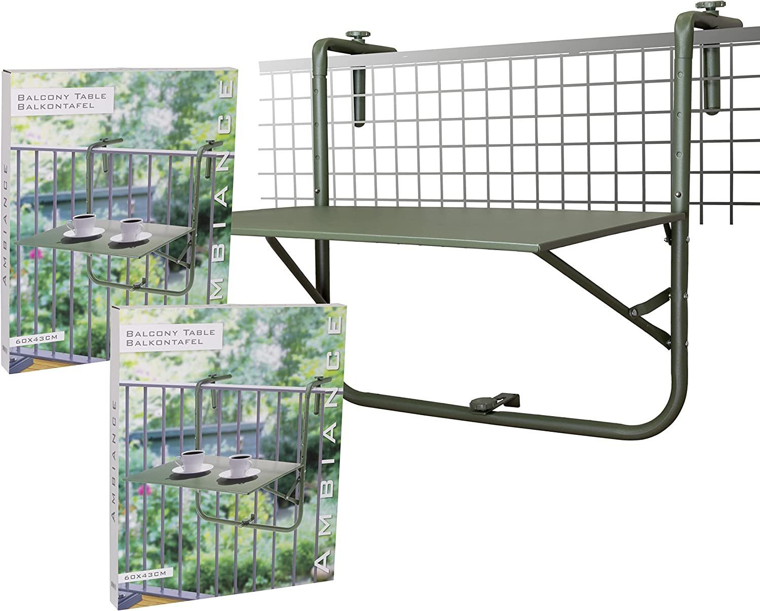 Trendyshop365 Balkonhängetisch klappbar 60x40cm wetterfest (2-St), günstig online kaufen