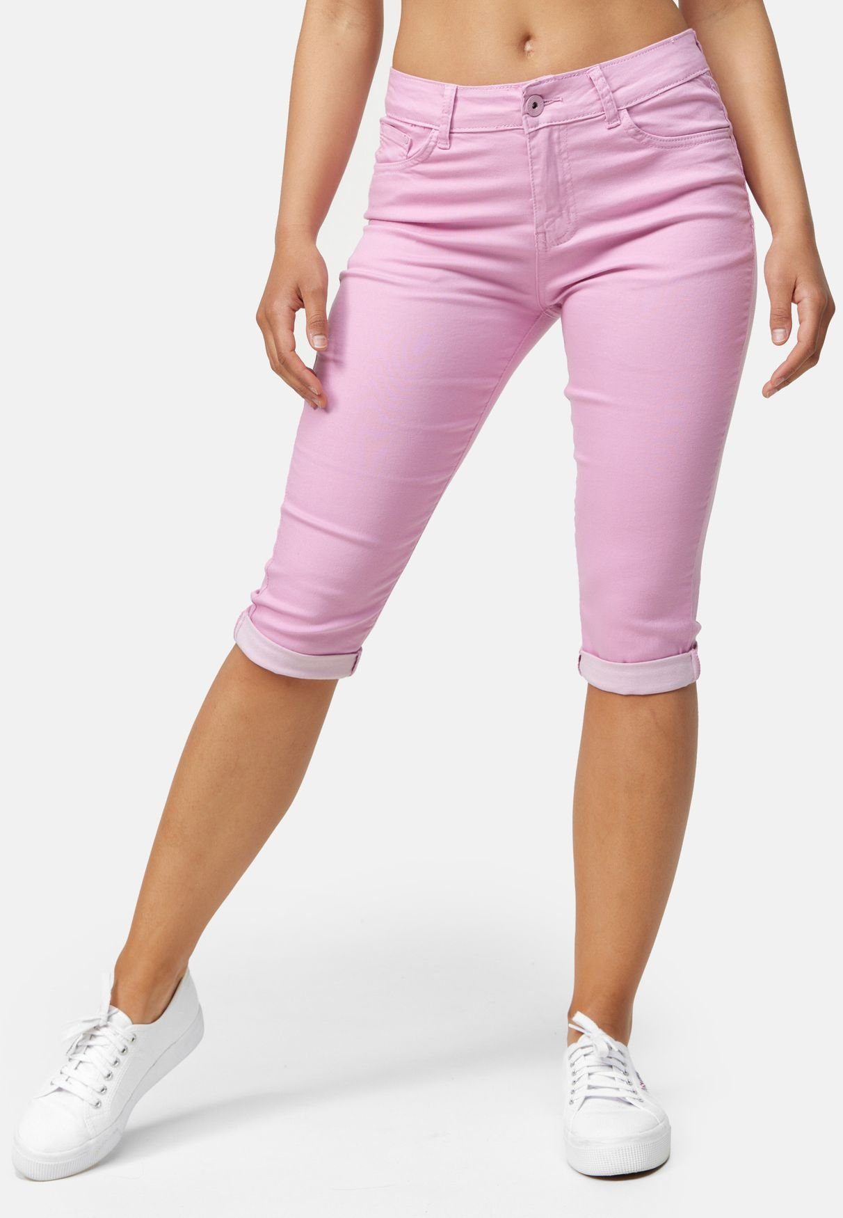 Damen Hosen i dodo Jeansshorts 4157 (skinny fit, Reißverschluss) 3/4 Capri Jeans Shorts Kurze Chino Bermuda Hose Push Up Big Siz