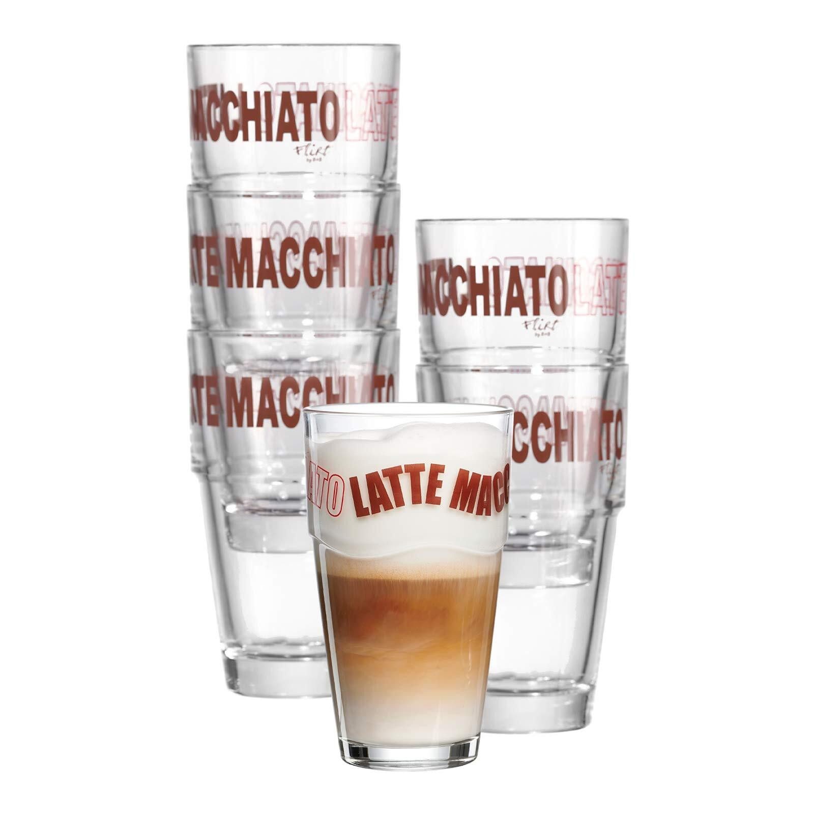 Ritzenhoff & Breker Latte-Macchiato-Glas Figaro Latte Macchiato Gläser 320 ml 6er Set, 6-tlg., Glas