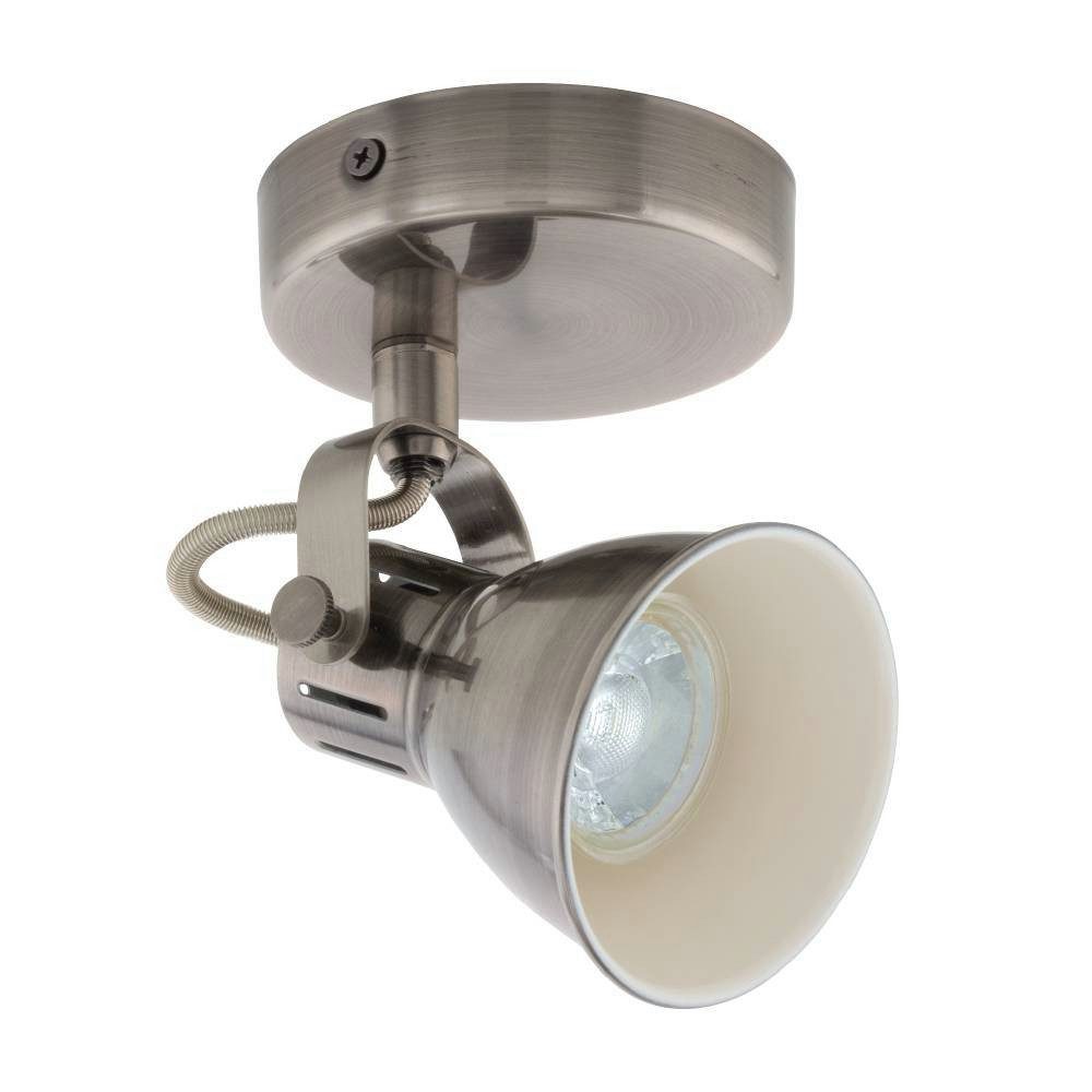 EGLO LED Wandleuchte SERAS Wandlampe, Deckenstrahler, Spot, Flurlampe, nickel-antik, creme, LED wechselbar, Warmweiß, Wohnzimmerlampe, Esszimmerlampe, schwenkba – Bild 4 von 5