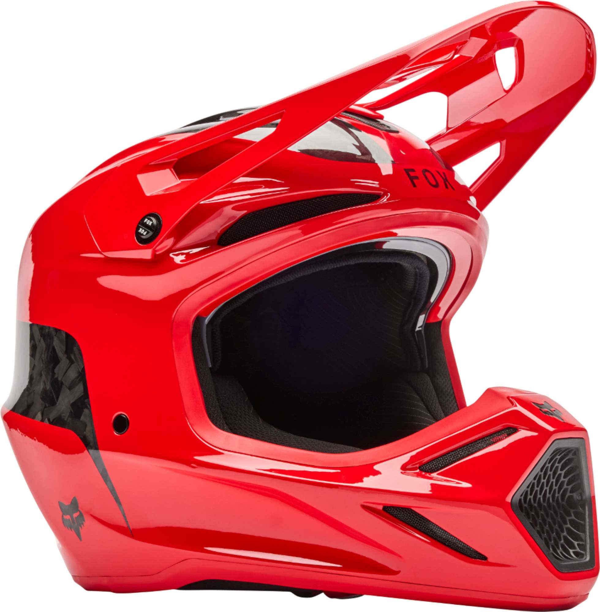 Fox Racing Motocrosshelm V3 RS Fracture Carbon Motocross Helm, Vorbereitet Für Kommunikationssystem