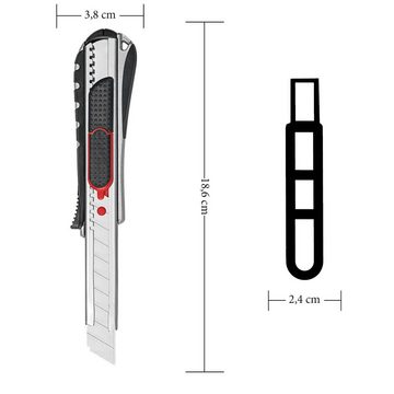 WEDO Cutter, (Packung, 1 St., Cutter inkl. Abbrechklinge), WEDO® Cuttermesser Safety 2 in 1 787018 Teppichmesser Abbrechklinge: 18 mm - silber - 1 Stück