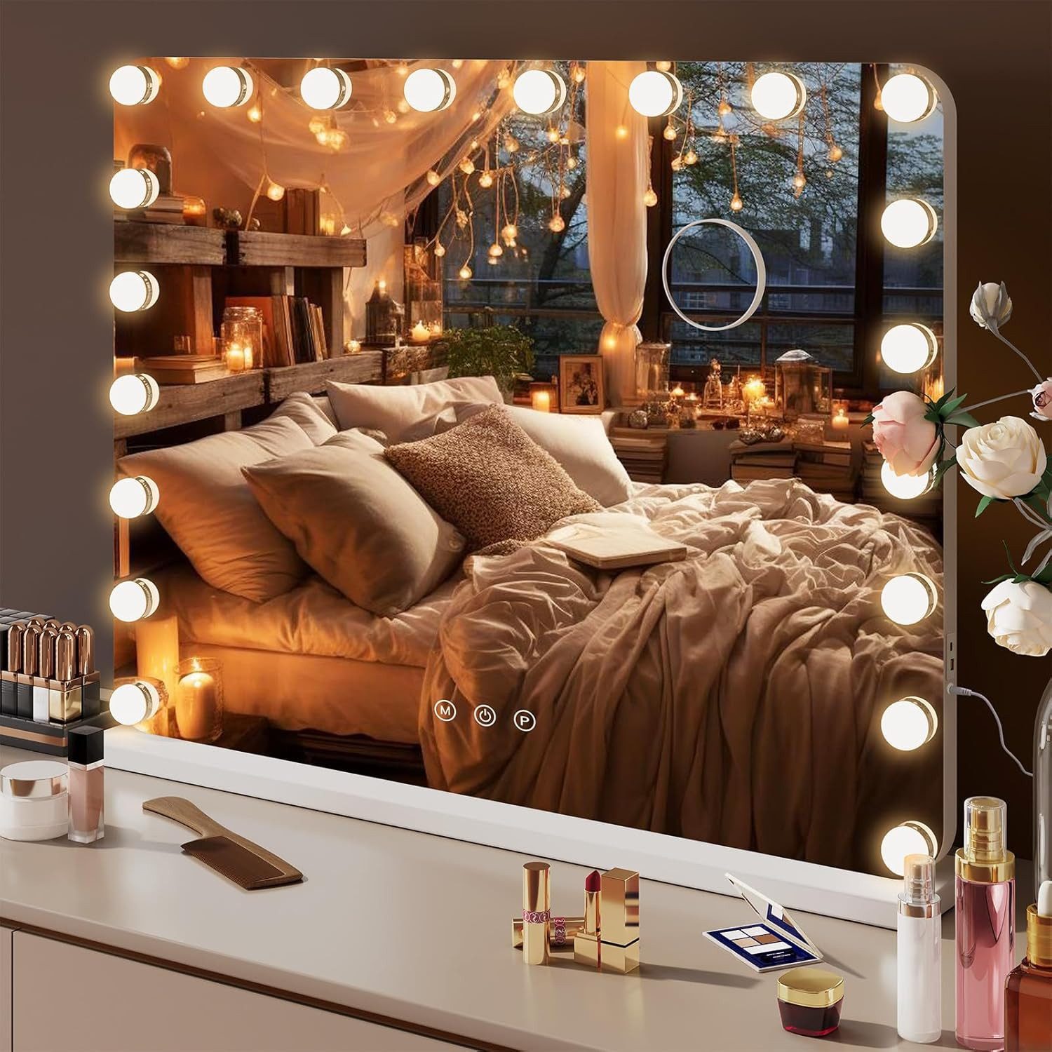 TLGREEN Schminkspiegel Hollywood Spiegel mit Licht 80x60/58x46 cm (USB- und günstig online kaufen