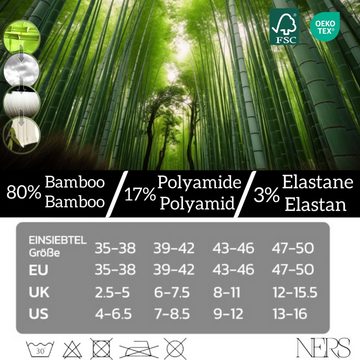 NERS Basicsocken aus Bambus, 9 Paar für Damen & Herren, ohne drückende Naht, ohne Gummi (9-Paar) PREMIUM Bambussocken - gegen Schweißfüße - Atmungsaktiv