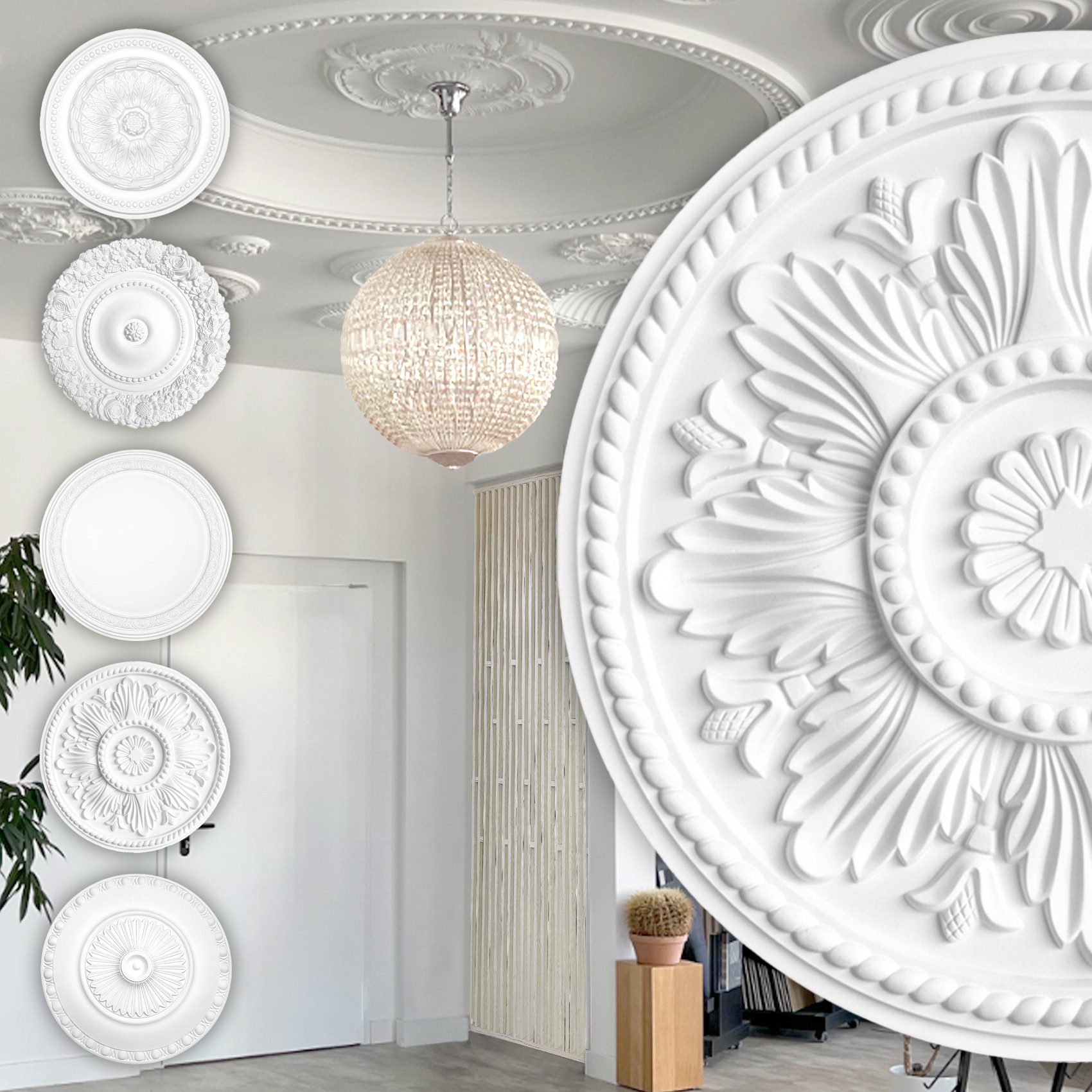 Hexim Perfect Wanddekoobjekt B3018 (Stuckrosette aus günstig online kaufen