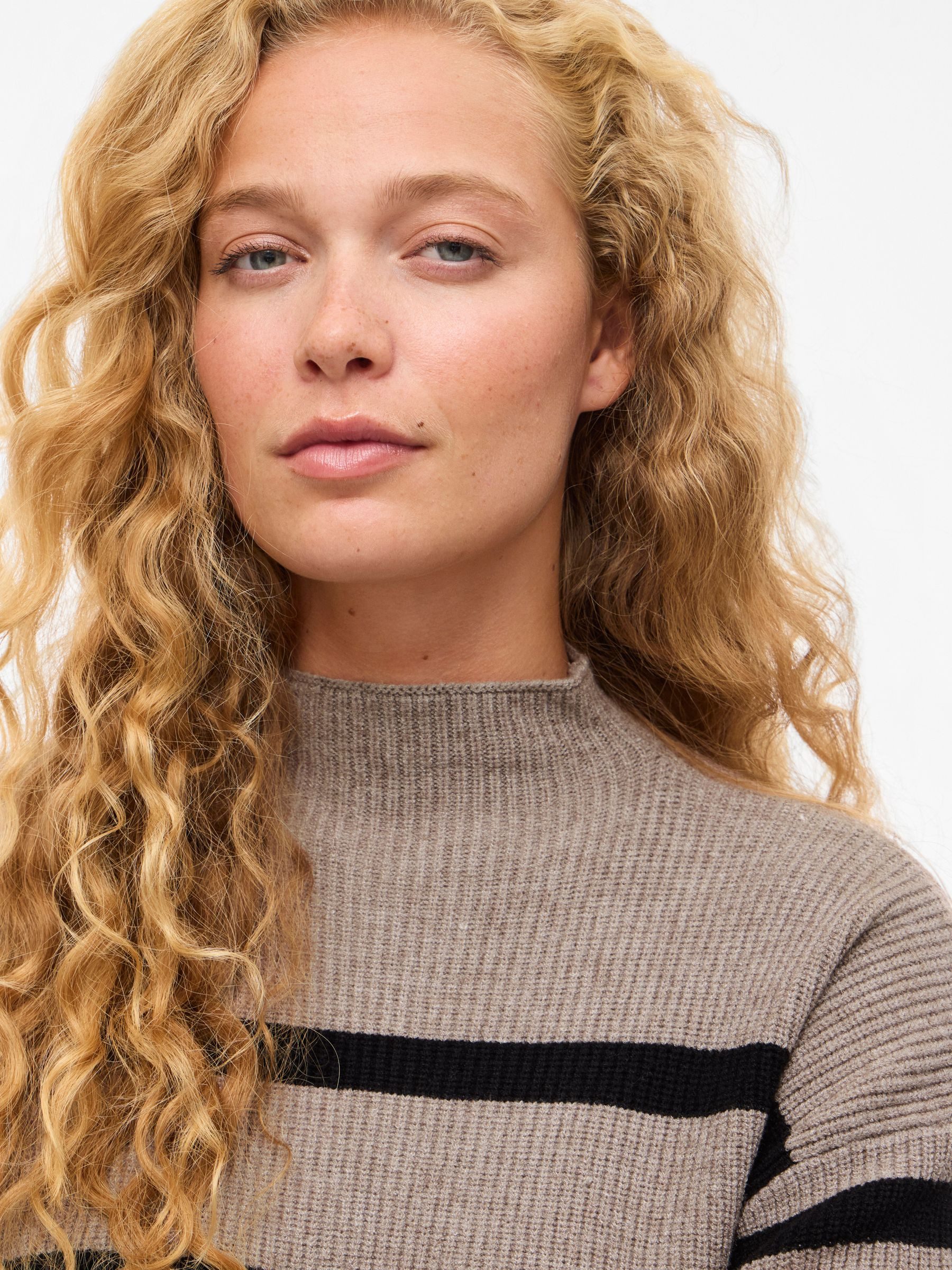 Vila Strickpullover Streifen Strickpullover Stehkragen VIRIL günstig online kaufen
