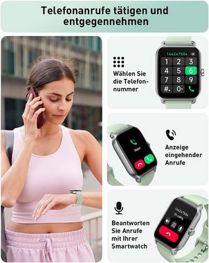 GYDOM Smartwatch Damen mit Telefonfunktion Alexa Integriert Smartwatch (1.8 Zoll, Andriod iOS), 100+ Sportmodi, Pulsmesser, SpO2, Stressmessung, Schlafmonitor - IP68