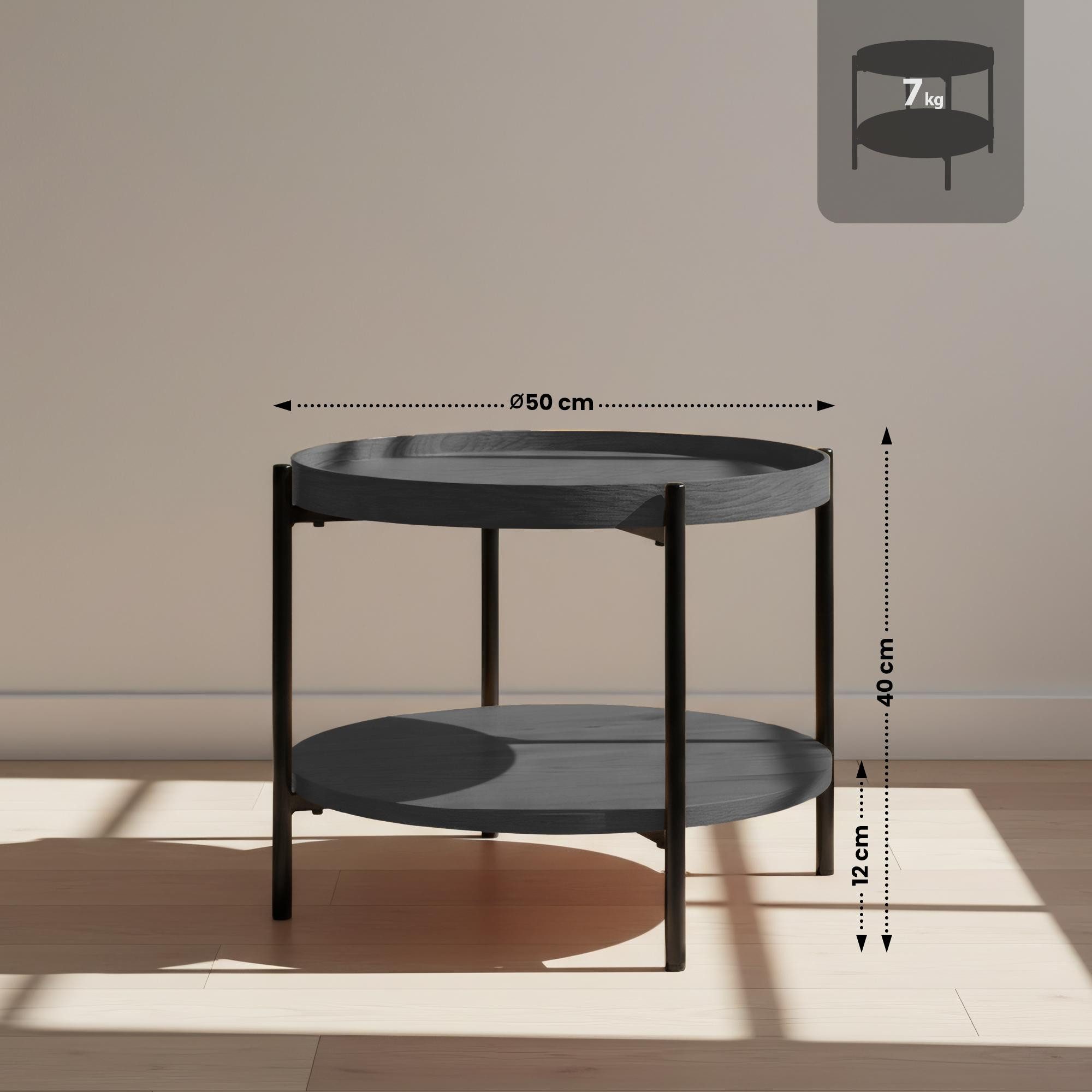 CLP Couchtisch Corbitan (1er), Holztisch, pulverbeschichtetes Metall