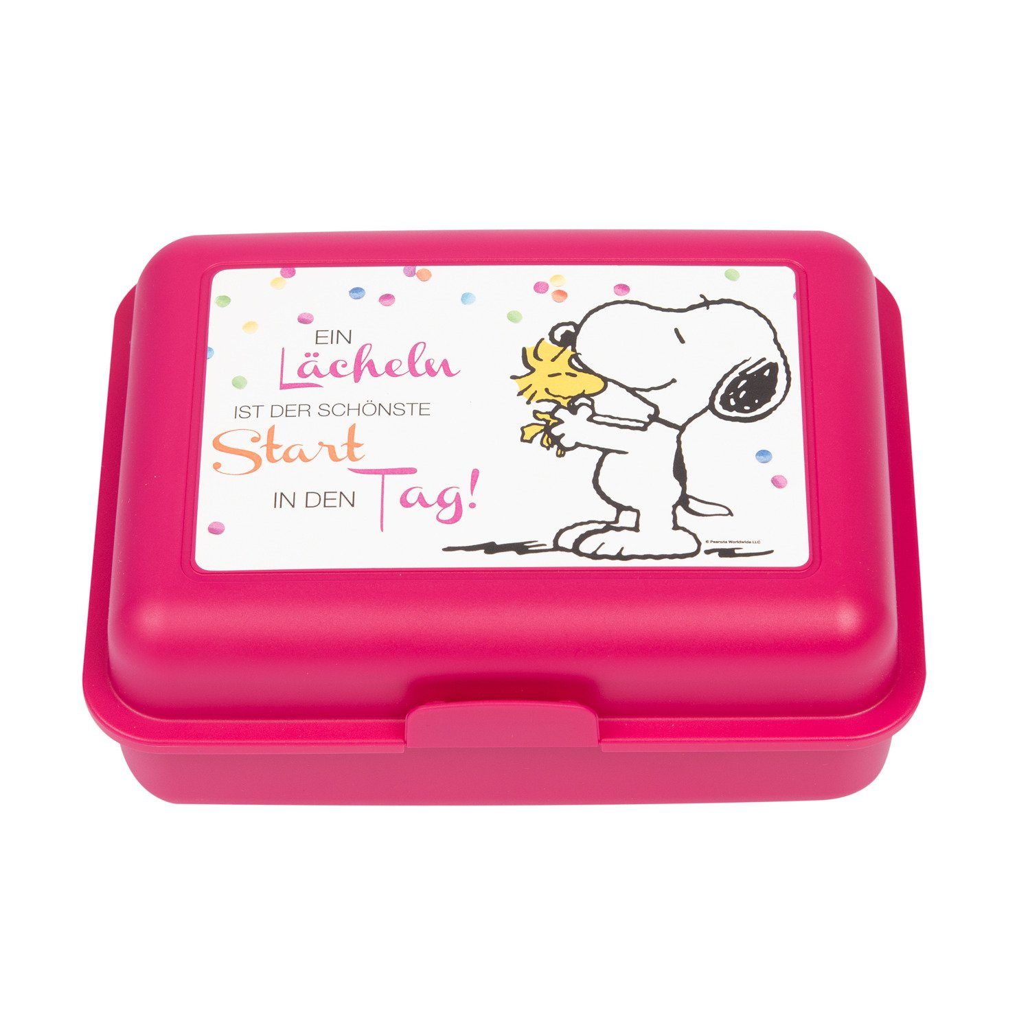 Labels® Brotdose Kunststoff Tag - den Start Snoopy Lächeln Ein schönste Lunchbox der ist (PP) United in Pink,