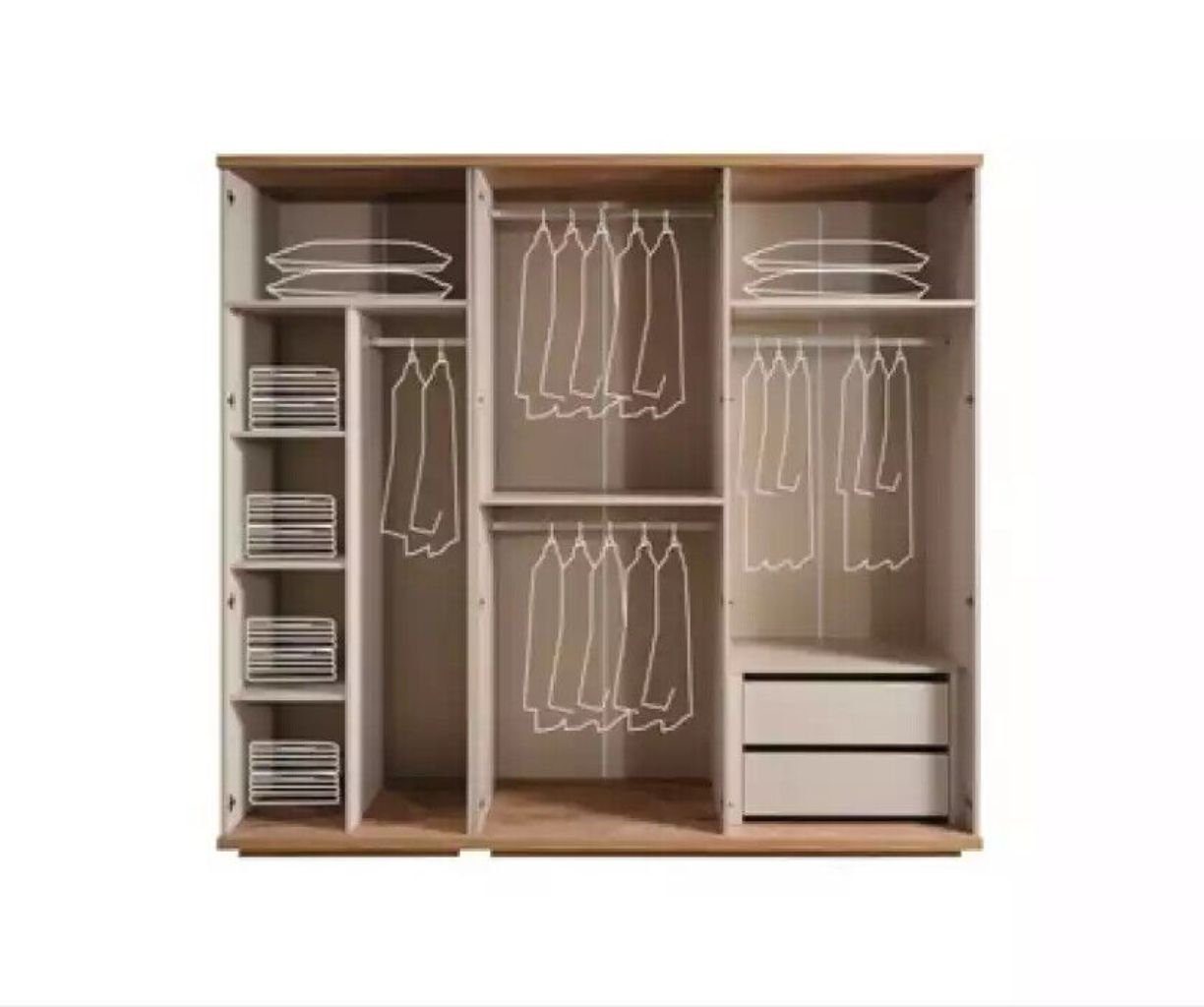 Holzmöbel Kleiderschrank) (1-St., Schlafzimmermöbel 1x in Kleiderschrank Schränke Italy Kleiderschrank Grau Moderner JVmoebel Made