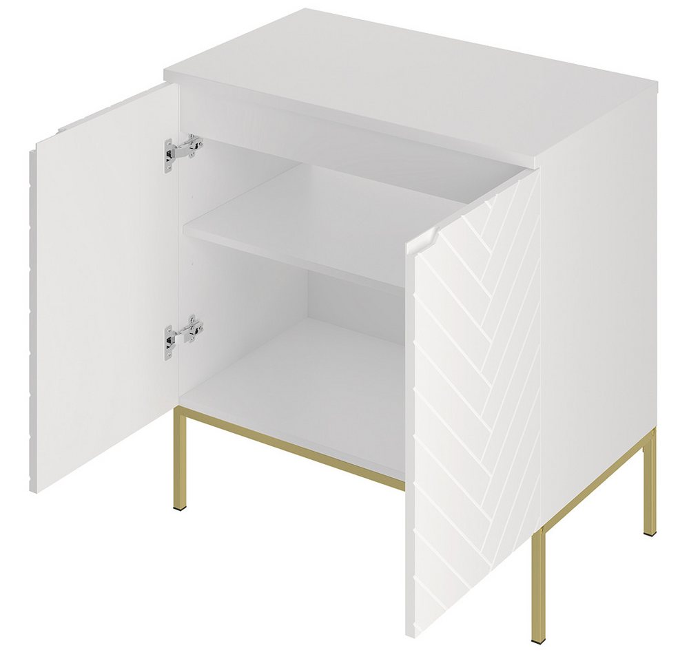Thumbnail - Lomadox Waschtisch ANGERA-140, Waschbeckenunterschrank 80 cm breit mit Waschbecken modern in weiß