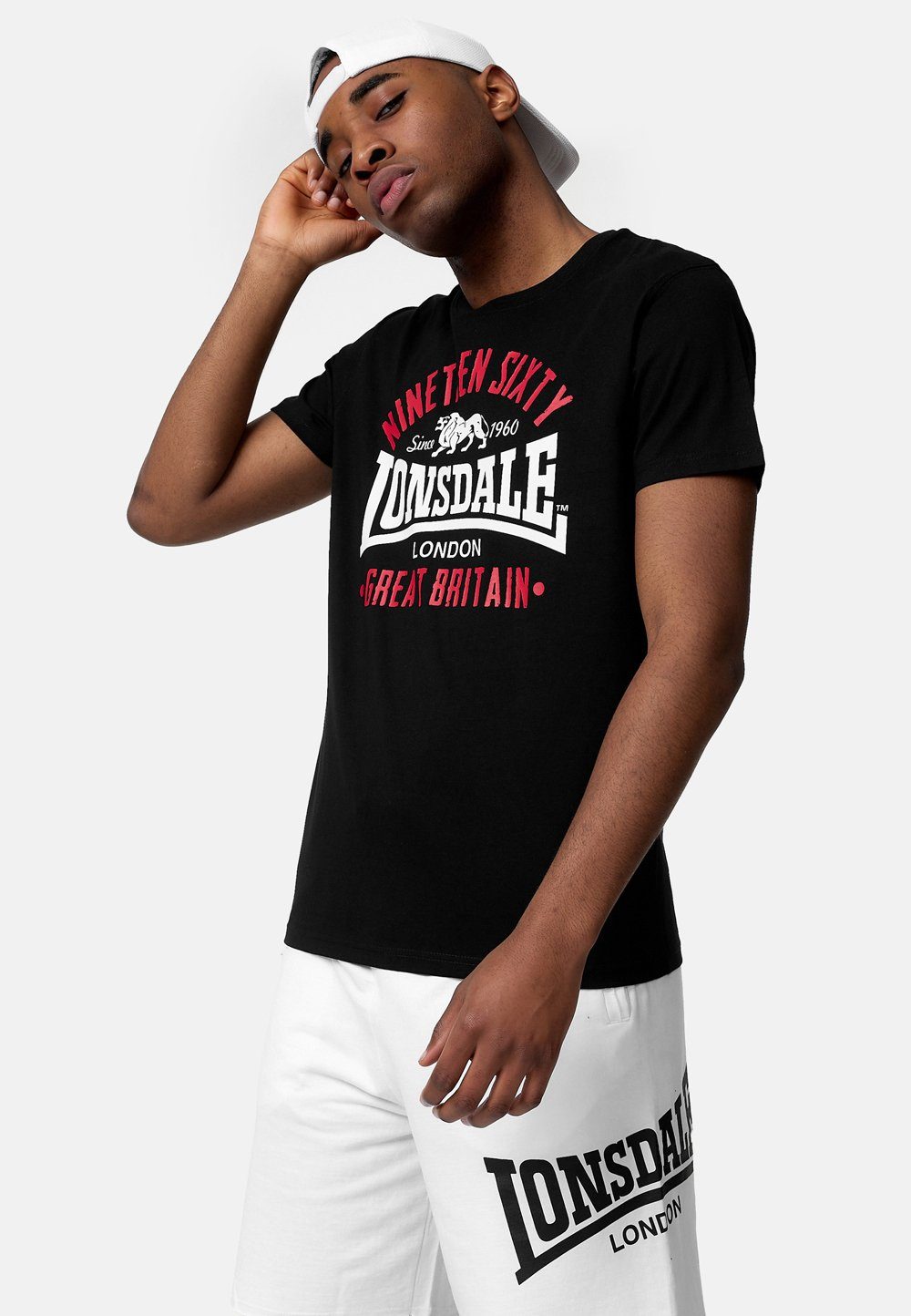 Lonsdale T-Shirt KILCHOAN Black/Red/White