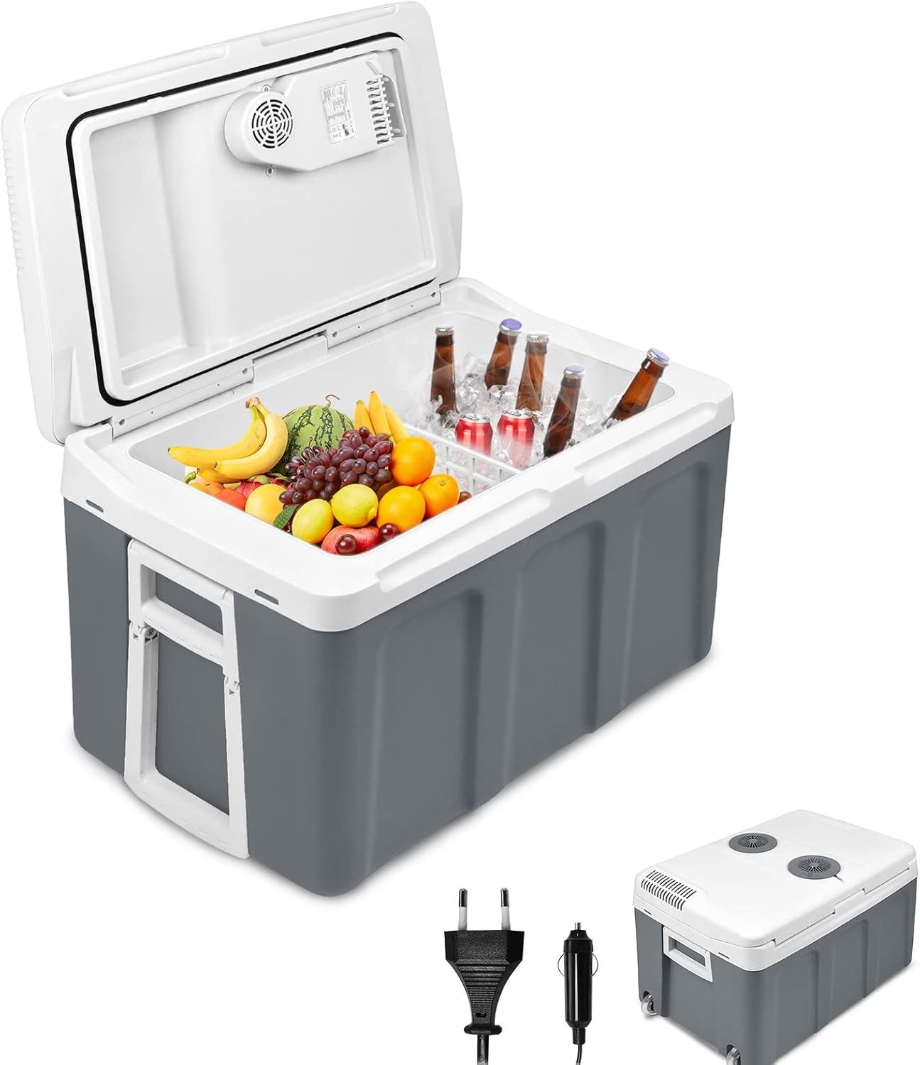 FIVMEN Kühlbox Kompressor Mini-Kühlschrank mit Rollen zum Warmhalten und Kühlen, für Auto, Lkw, Boot, Reisemobil Steckdose, mit ECO Modus 12 V / 230 V