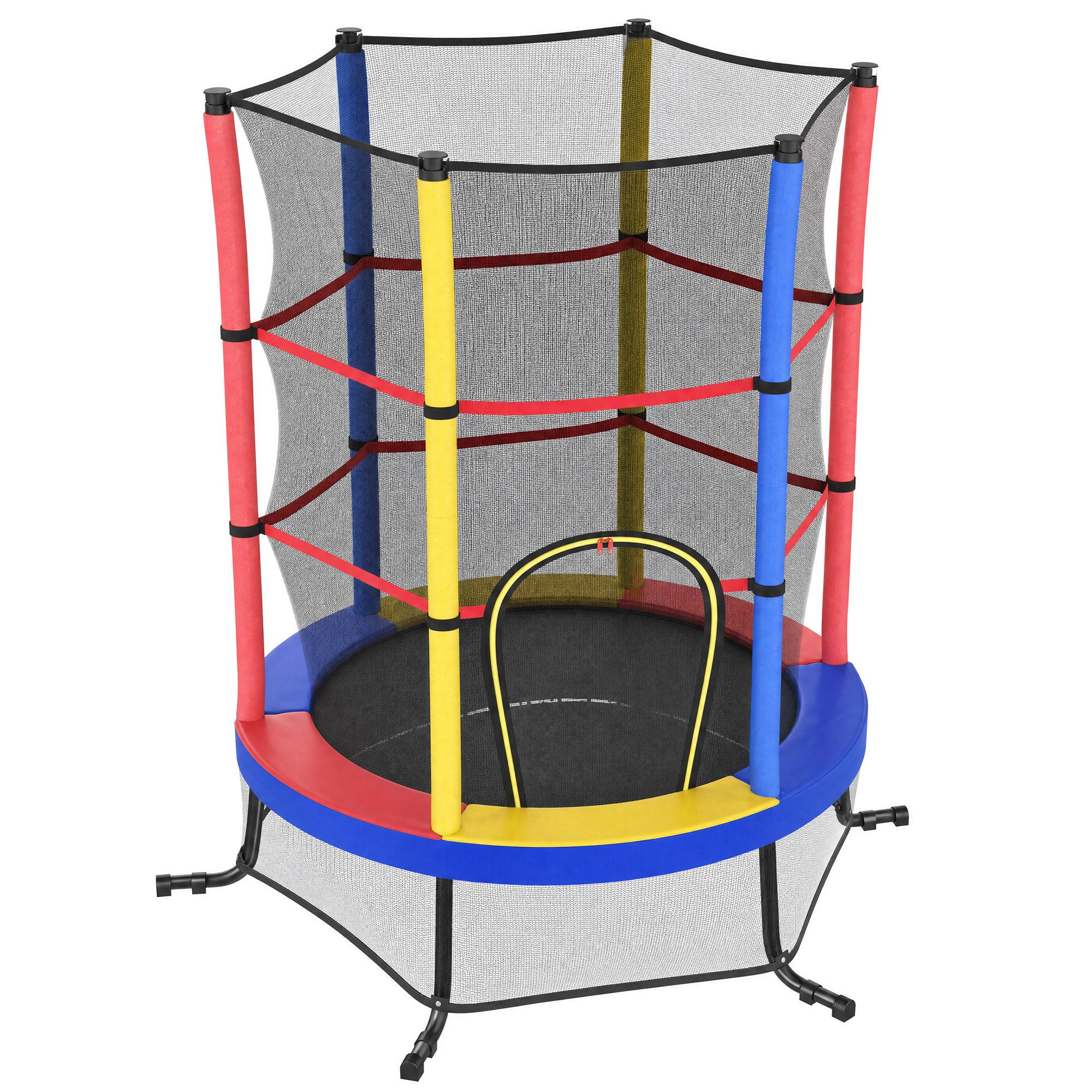 Kindertrampolin 174 cm Kindertrampolin mit Sicherheitsnetz, Randabdeckung, Stahlrahmen