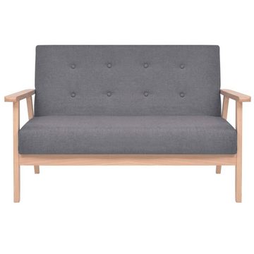 furnicato 2-Sitzer Sofa Stoff Dunkelgrau