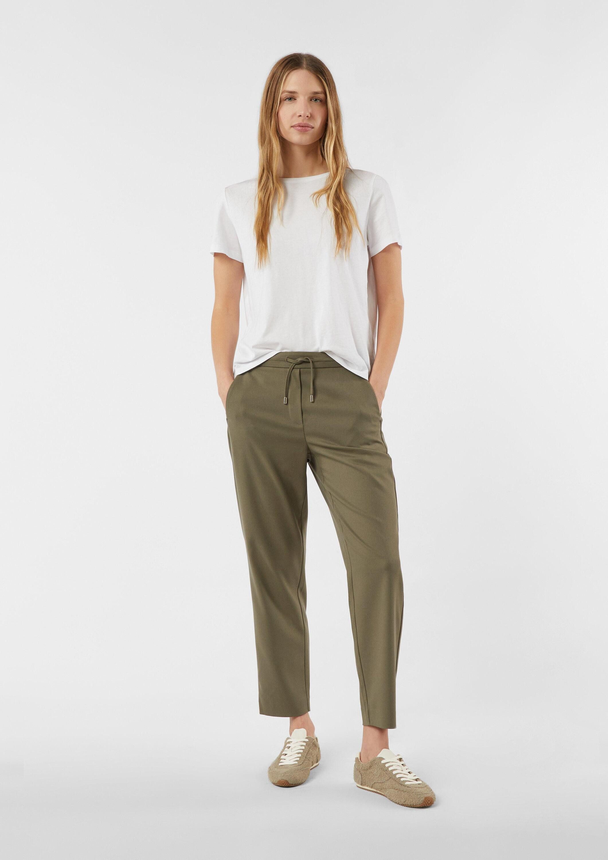 comma 7/8-Hose Hose Jogpants aus Twill mit elastischem Bund