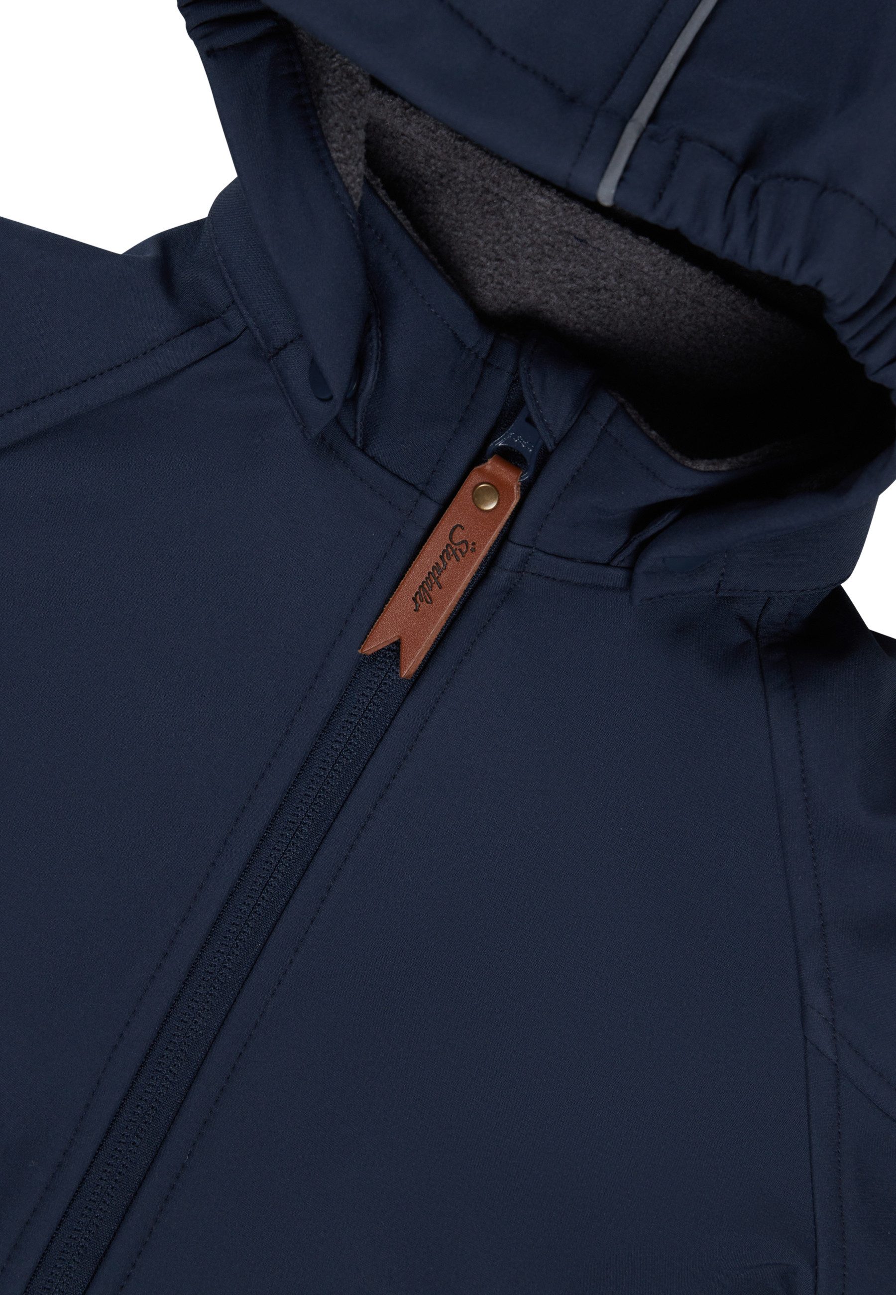 Sterntaler® Strampler Overall Softshell (1-tlg., abnehmbare Kapuze, reflektierende Details)