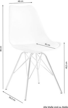 Homexperts 4-Fußstuhl Ursel 01 (2 St), Sitzschale mit Sitzkissen in Kunstleder